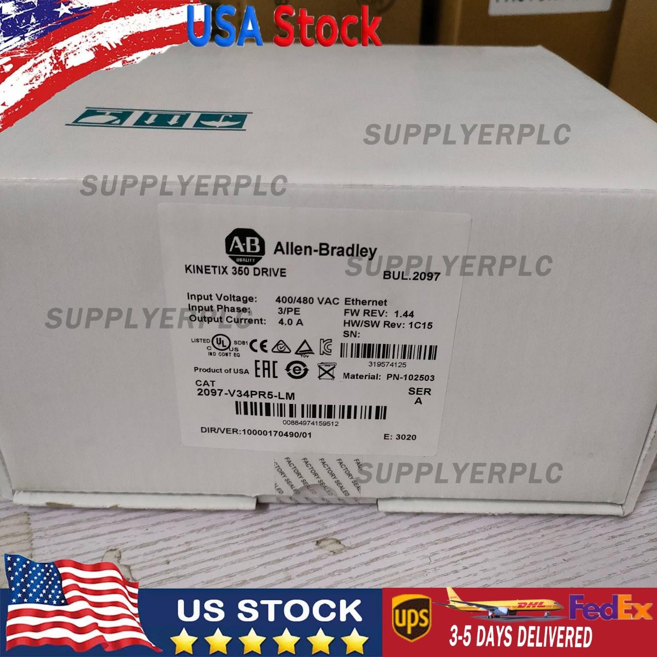 New Sealed AB 2097-V34PR5-LM NEW Sealed Kinetix 350 Servo Drive 2097 V34PR5 LM
