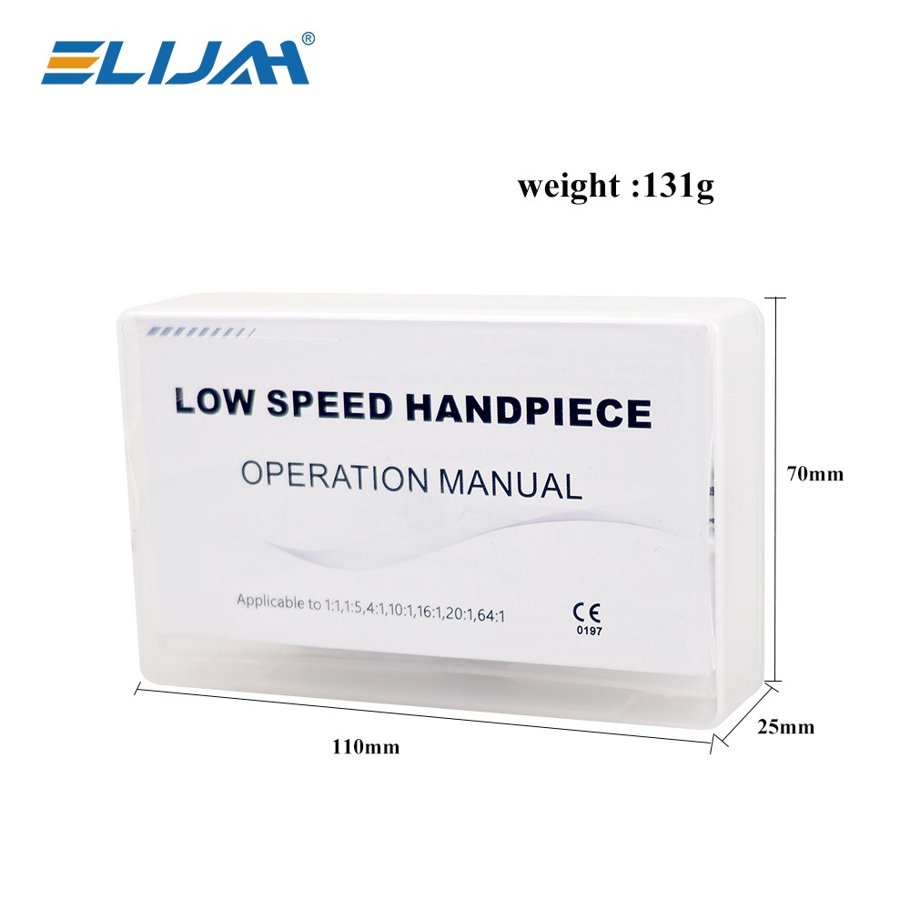 ELIJAH Dental 1:5 Contra Angle Fiber Optic LED Low Speed Handpiece New US STOCK