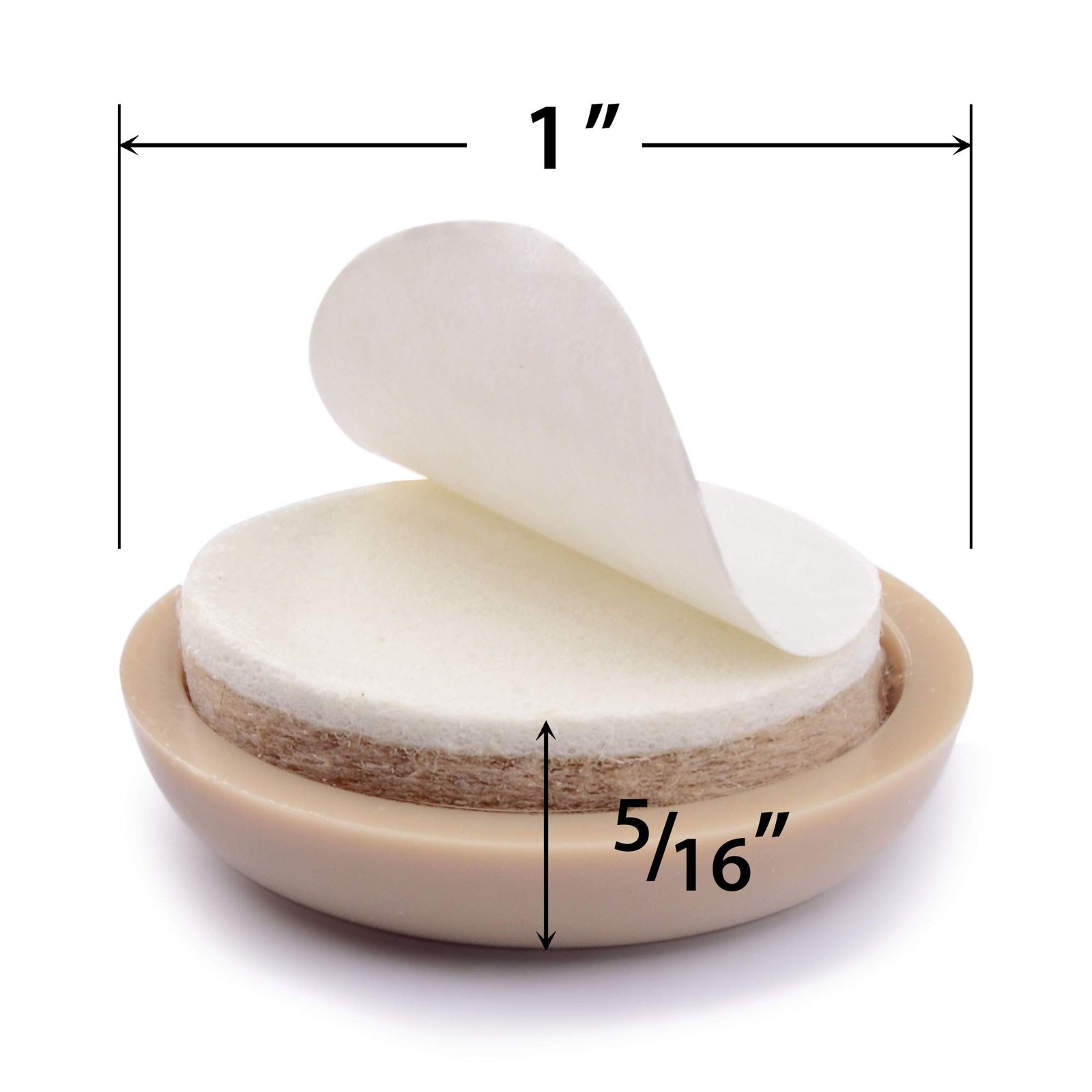 Chair Sliders X-PROTECTOR – 40 PCS 1″, Self-Adhesive, For Carpet, Beige