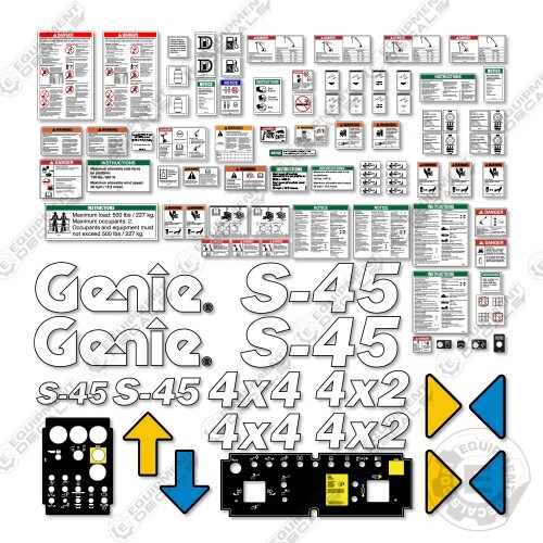 Fits Genie S45 Decal Kit Vertical Boom Lift (7001 to 7181) – 7 YEAR Vinyl!