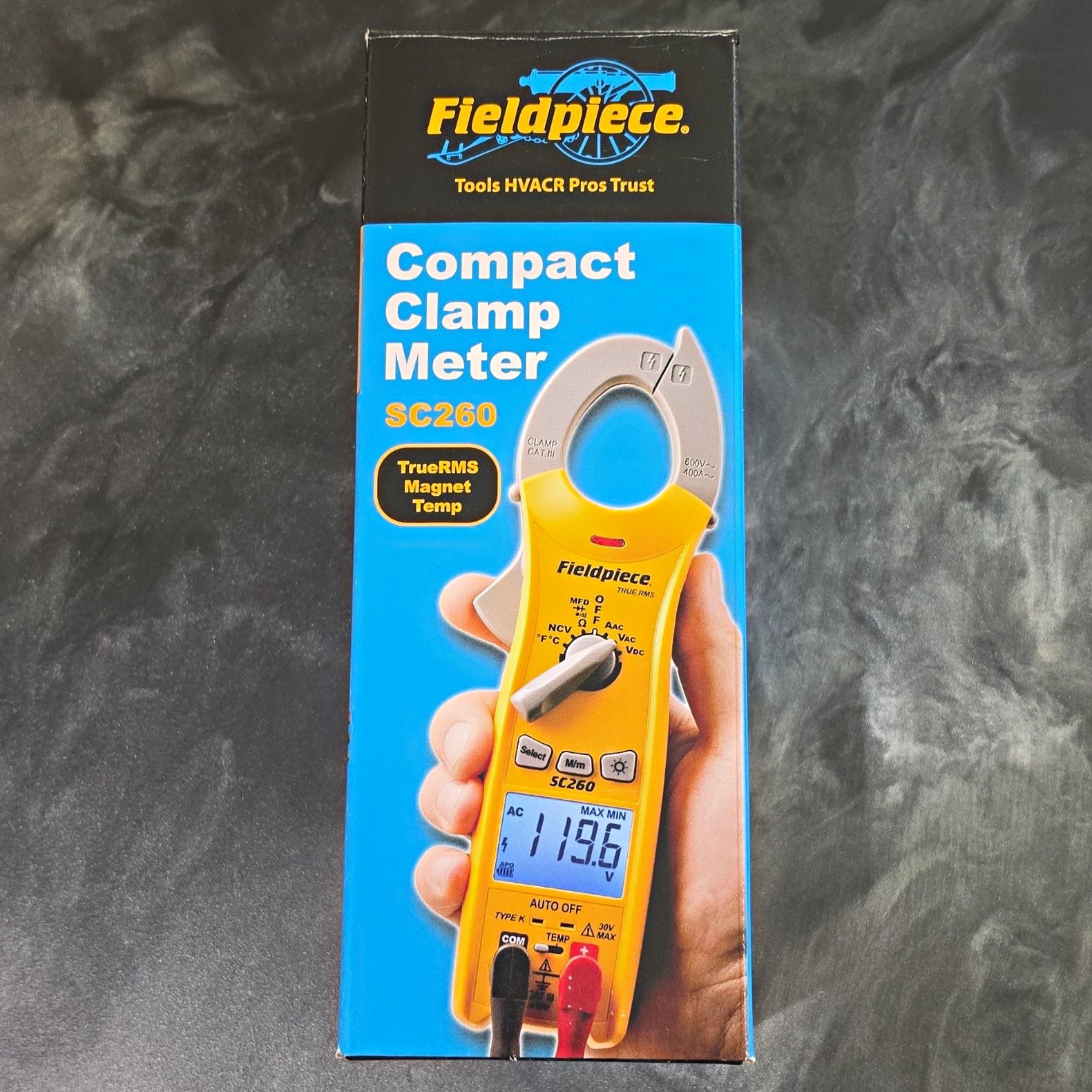 Fieldpiece SC260 True RMS Compact Clamp Meter w/ Magnet, CAT III, 400A 600V