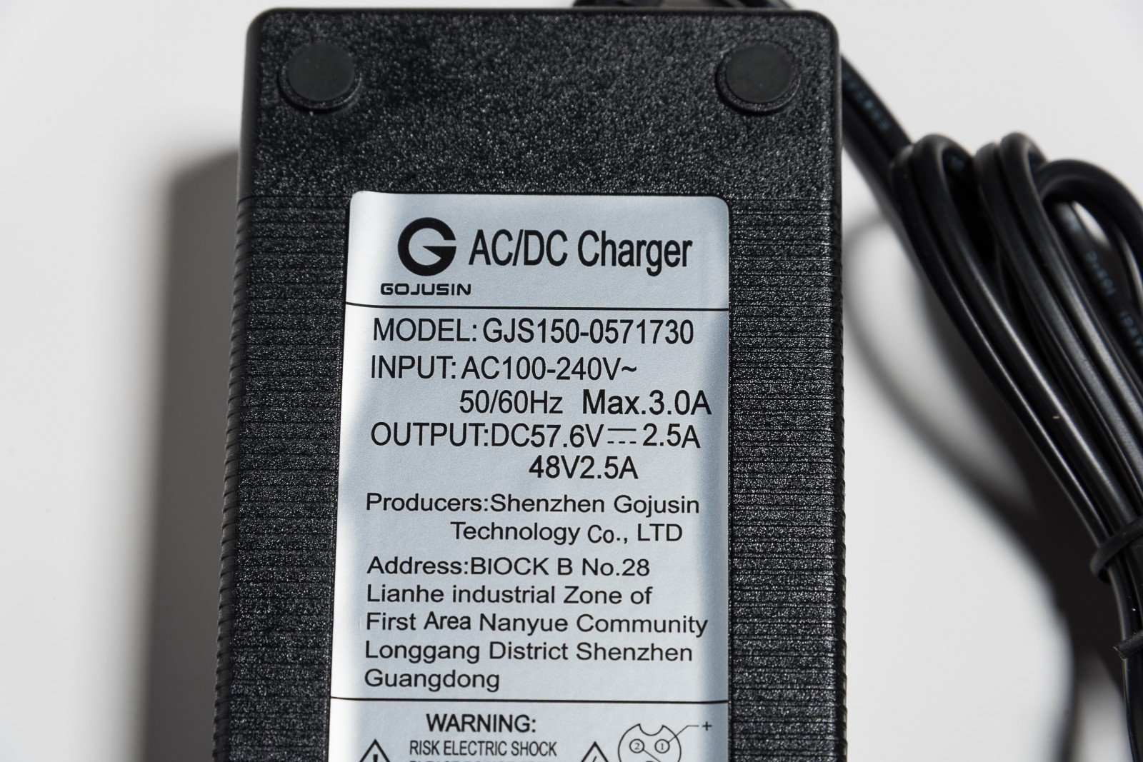 Charger AV Plug 48V 2.5 amp High End DC gel SLA AGM battery electric scooter