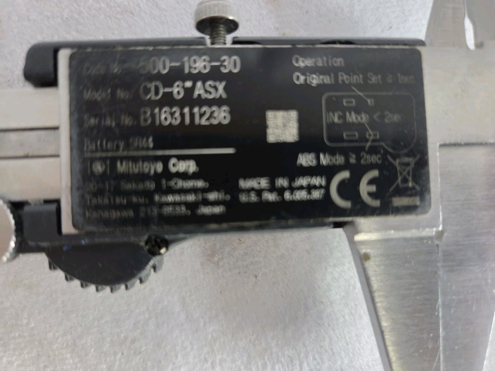 Mitutoyo 500-196-30 Digital Caliper | 0-6″ (150mm) Cd-6″asx