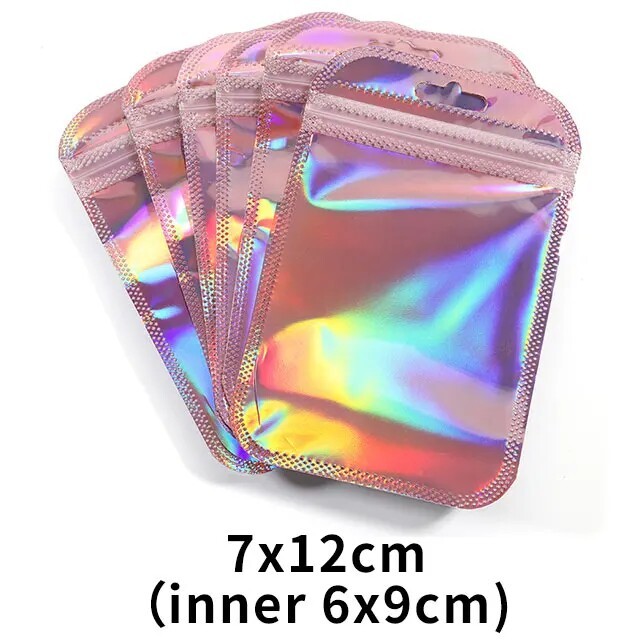 50pcs Laser Printed Bags Transparent Self-Sealing Bag Jewelry Beads Storage bags
