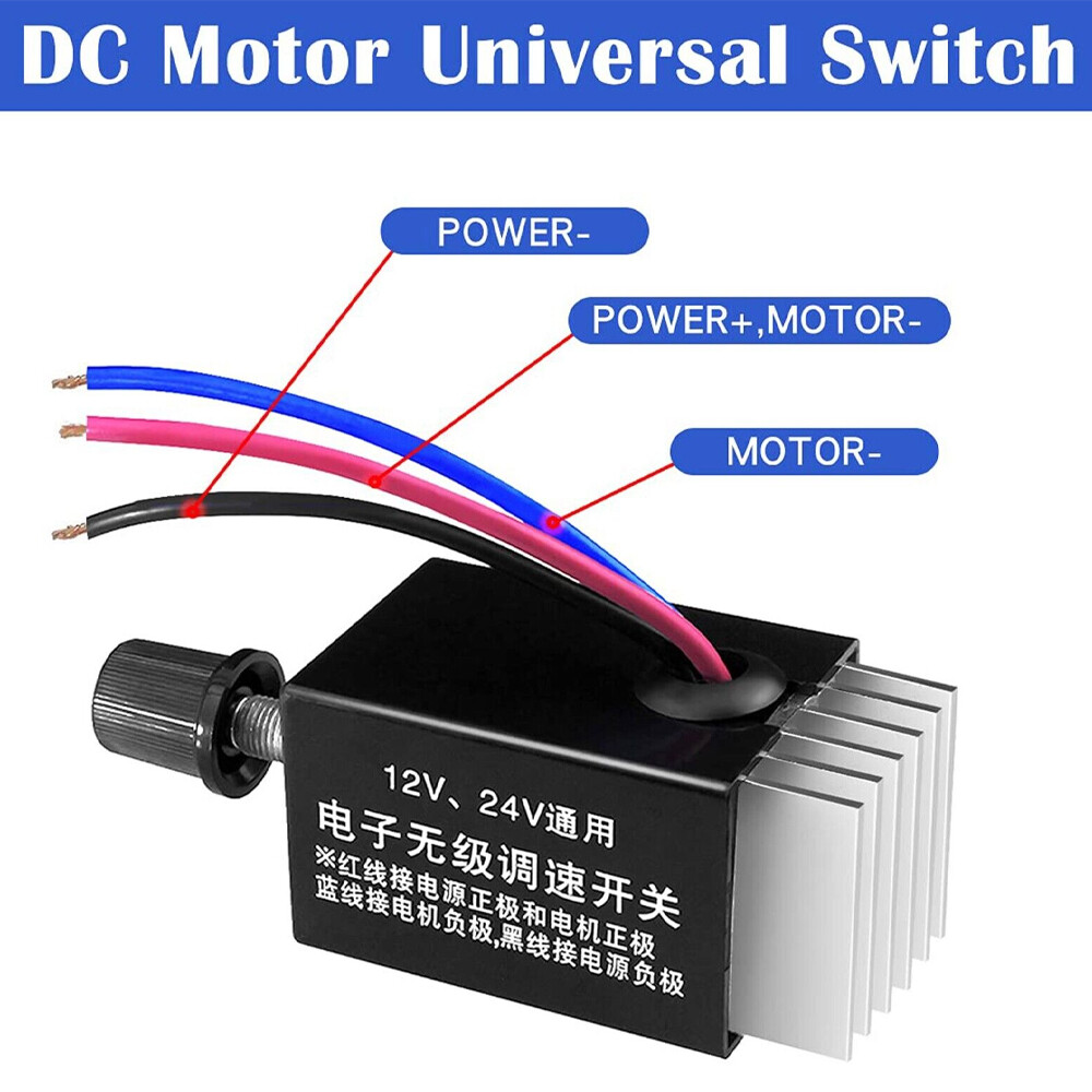2x DC 12V 24V Motor Speed Control Switch Car Truck Fan Heater Control Defroster