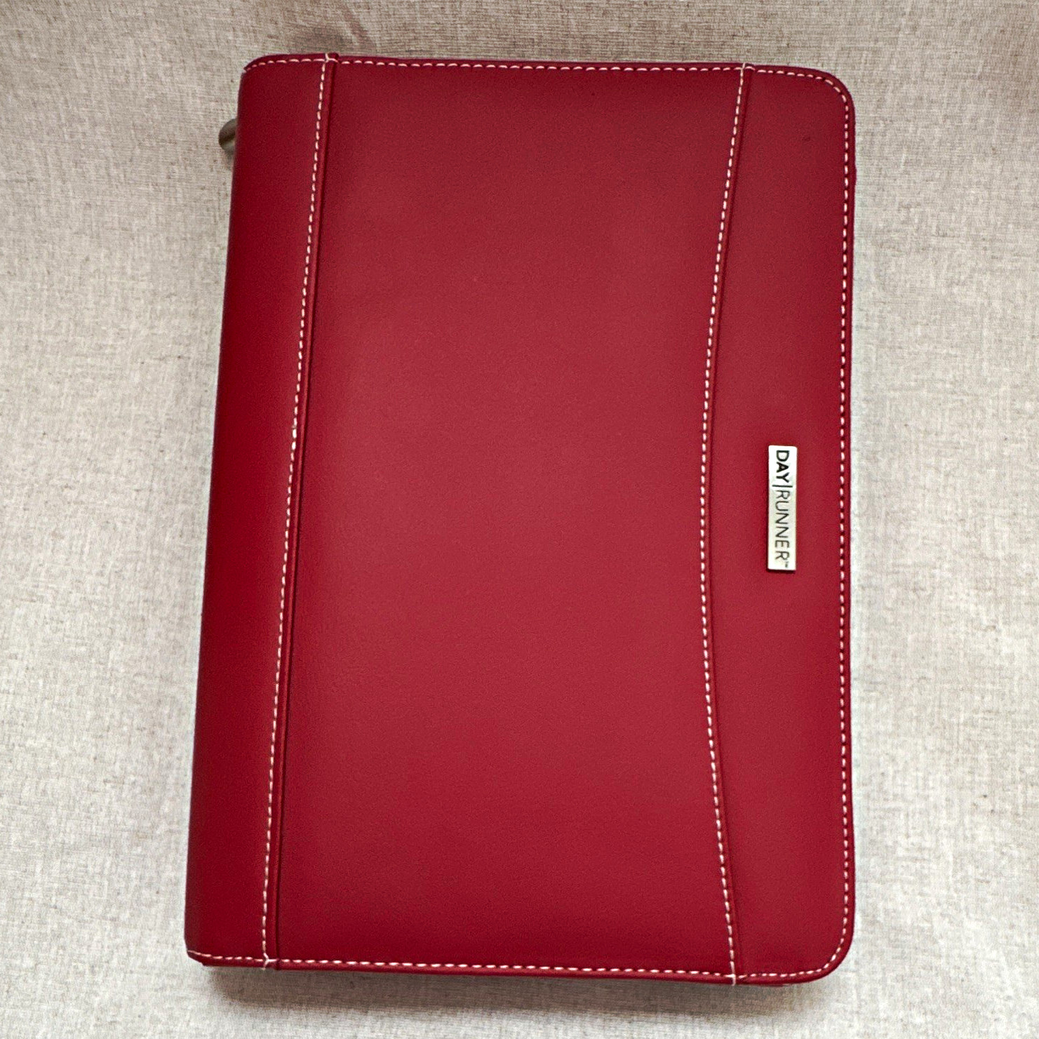 Day Runner Red Planner Organizer Binder zip closure, Red , 7 Ring, faux leather