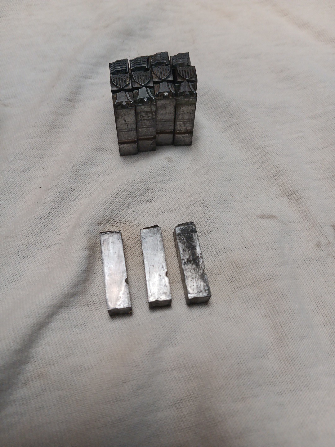 Vintage Lot 15 Lead Printing Antique Press Type Set Blocks Liberty Bell US Flag