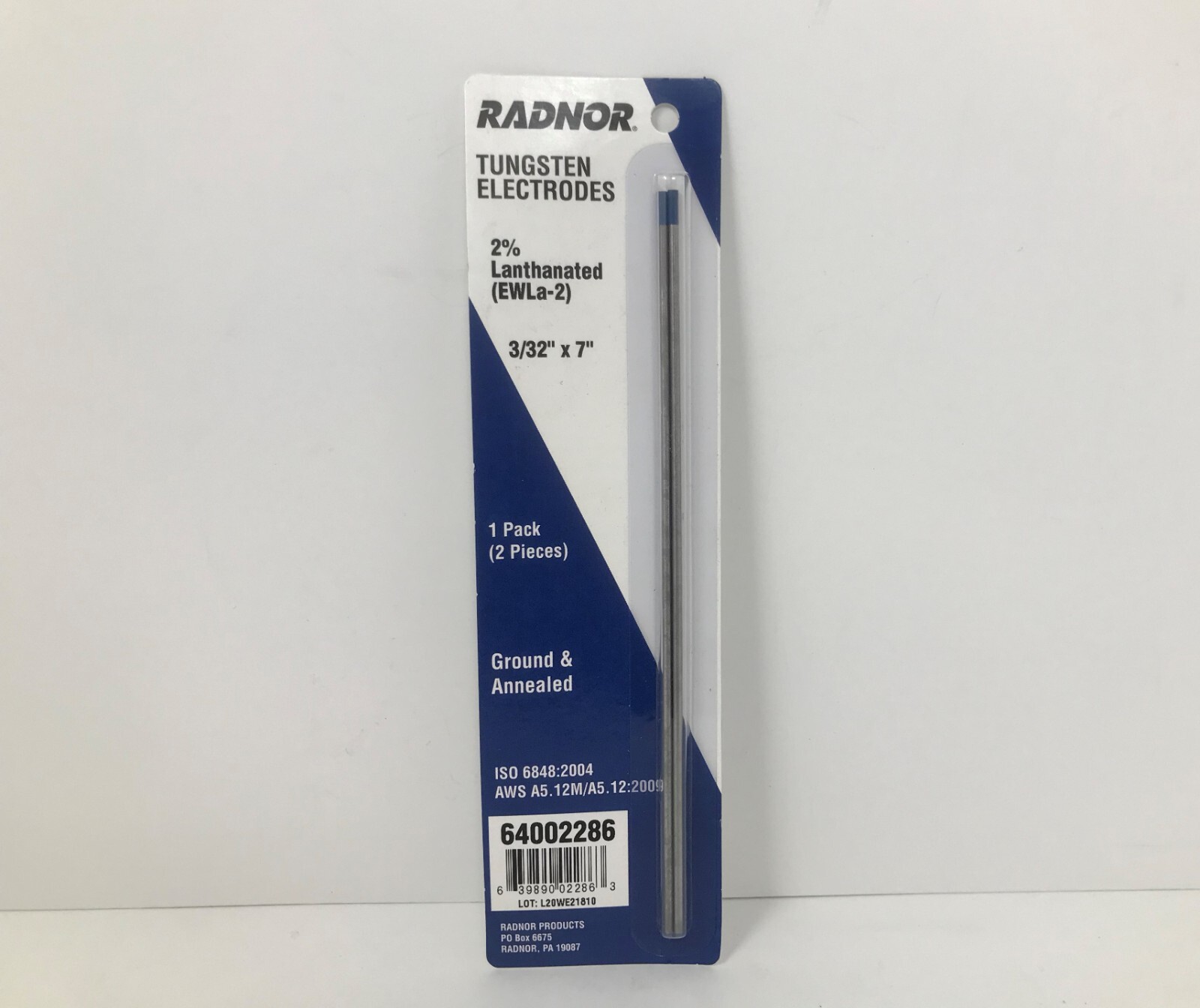 RADNOR 3/32″ X 7″ 2% Lanthanated Tungsten Electrode Ground (2 Per Package) New