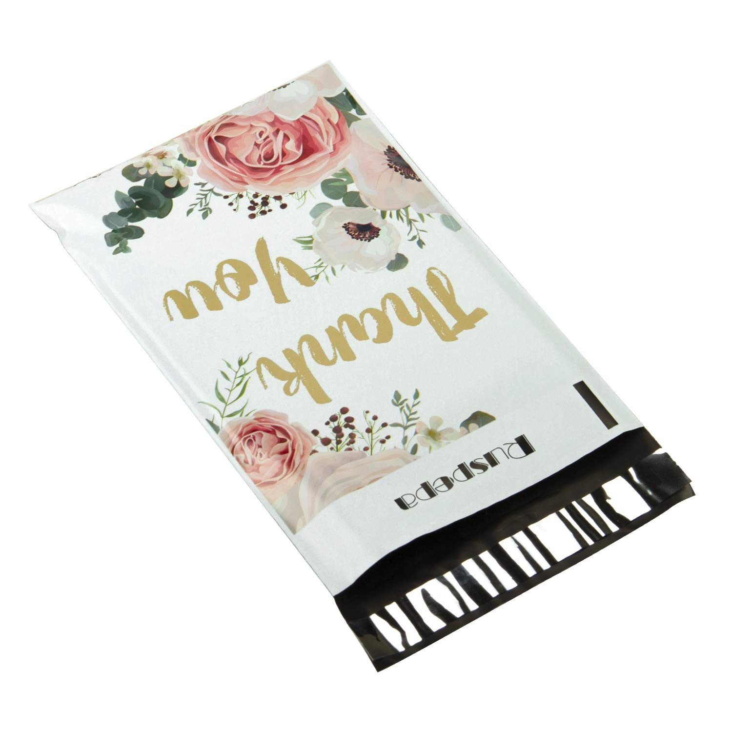 6×9 inches Poly Mailers Bags Thank You Notes Flowers Surrounded White Poly Ma…