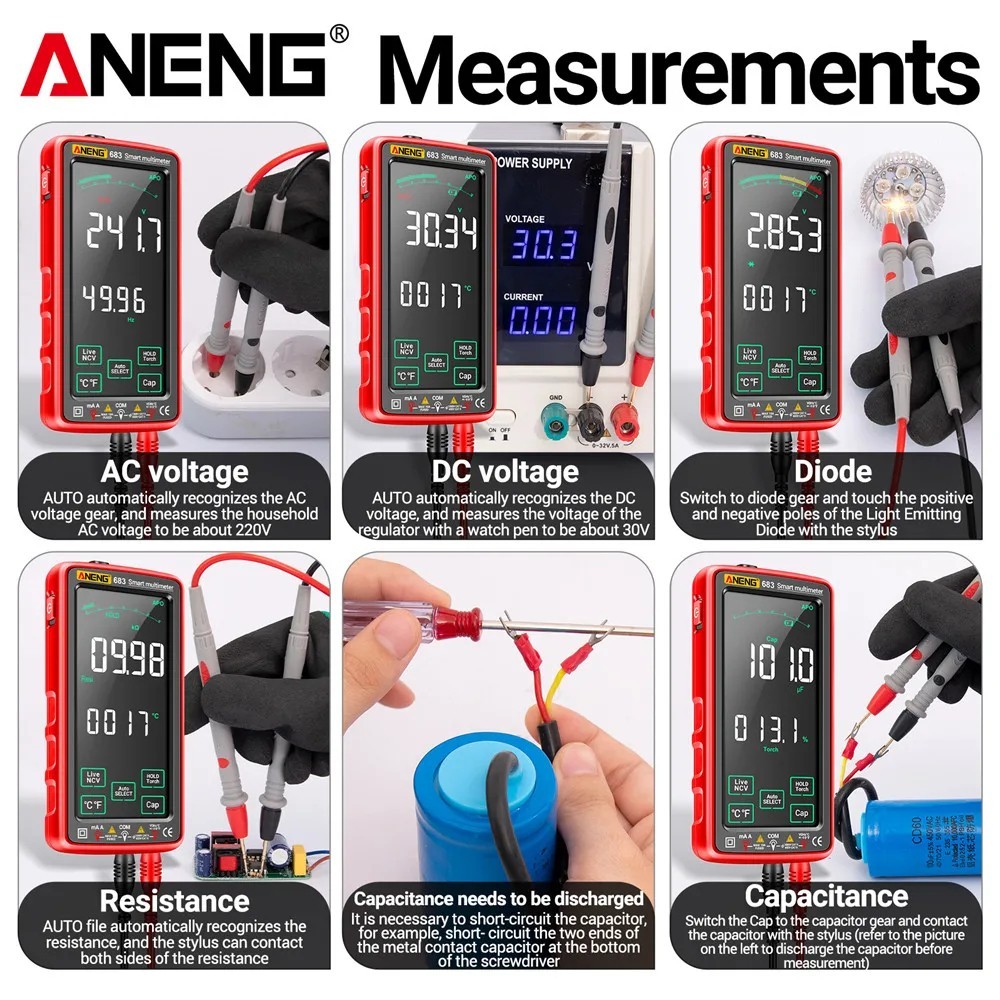 13 in 1 Rechargeable Digital Multimeter – Electrical & NCV Testing