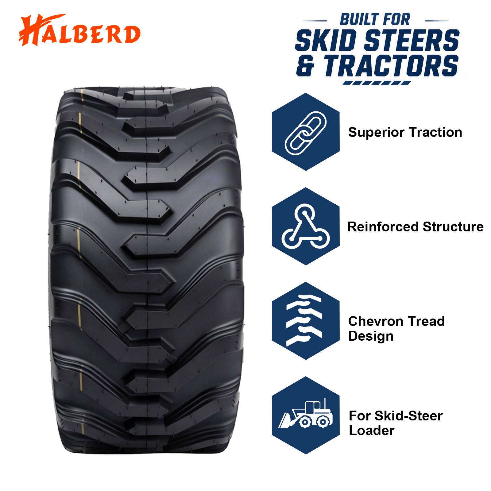 Set 2 18×8.50-10 Skid Steer Tires 18×8.5×10 8 Ply SKS Industrial Loader Tubeless
