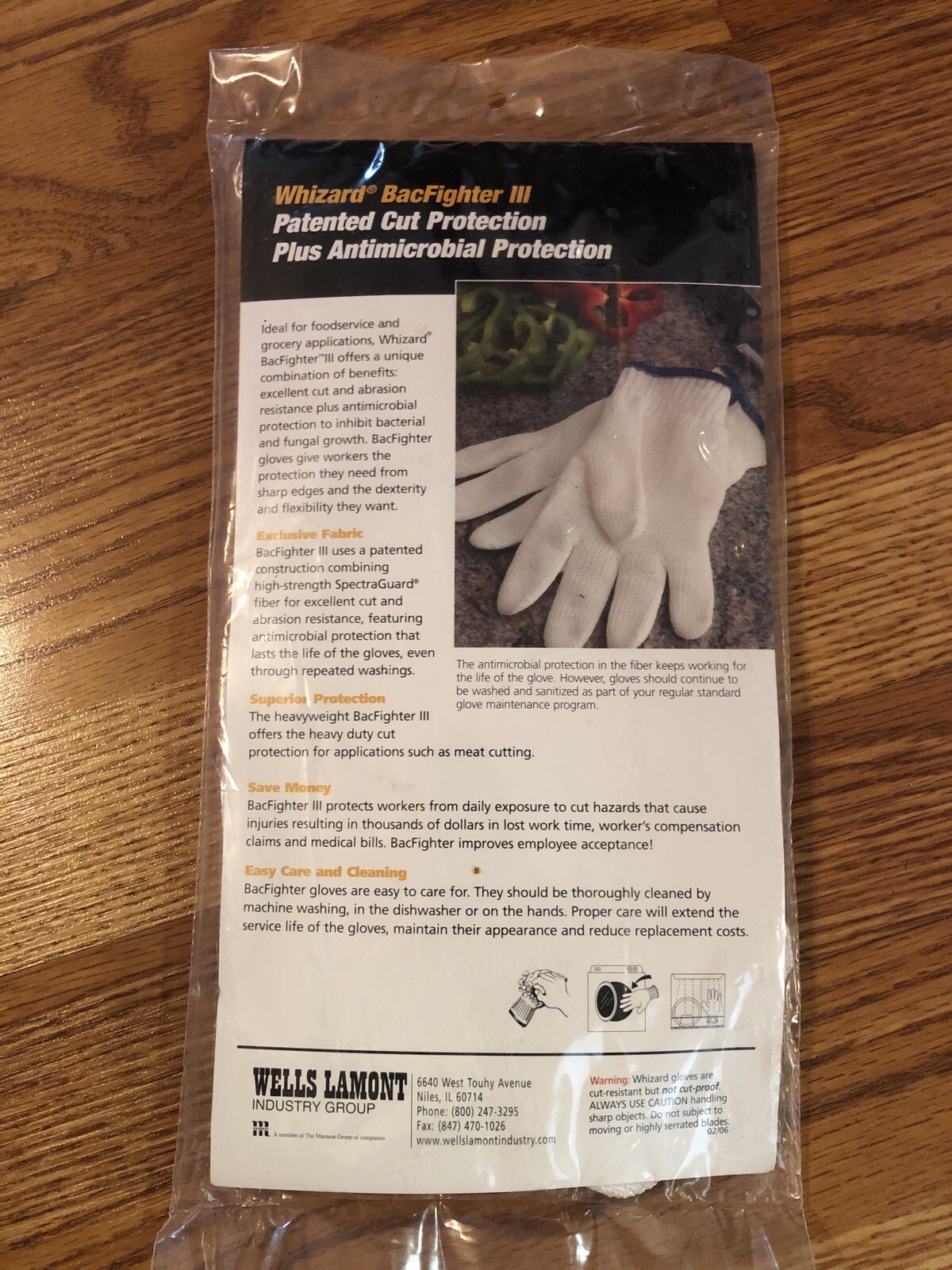 Whizard® BacFighter™ 3 White Antimicrobial Cut-Resistant Glove Large