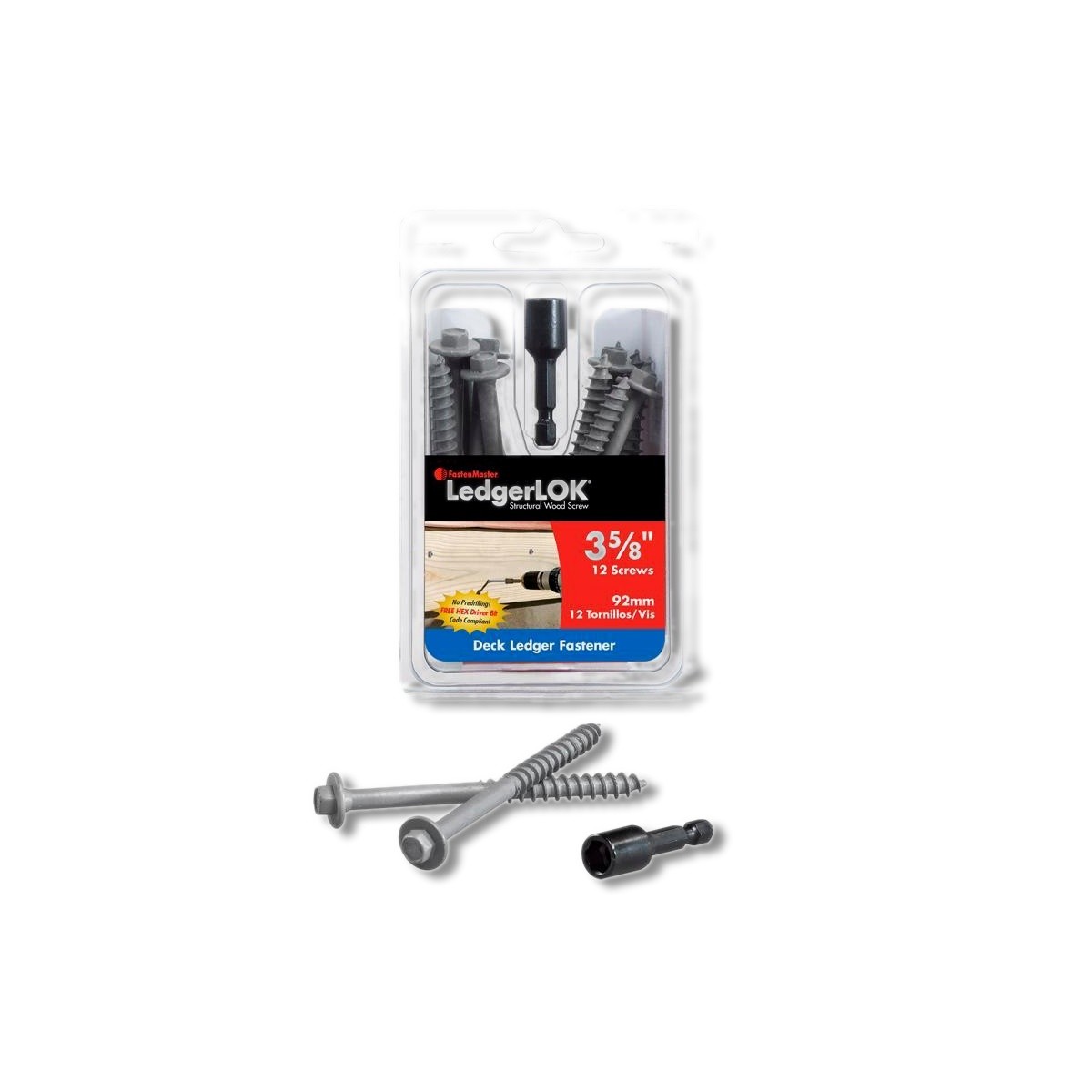 FastenMaster LedgerLok 3-5/8 in Hex Epoxy Wood Screws 12 pk FMLL358-12