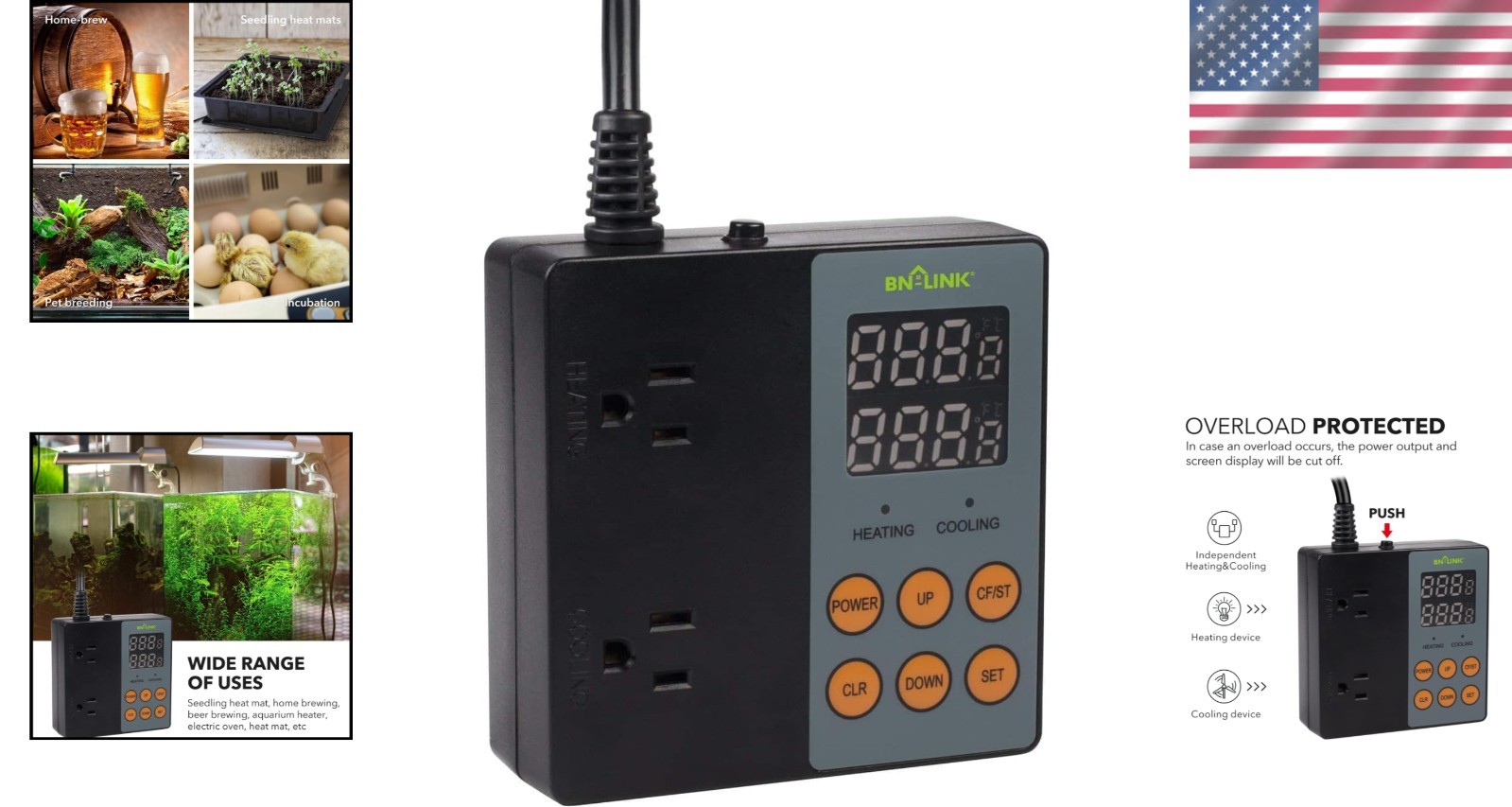 Safe & Reliable Temperature Controller with Dual Functionality – 15A/1875W Max