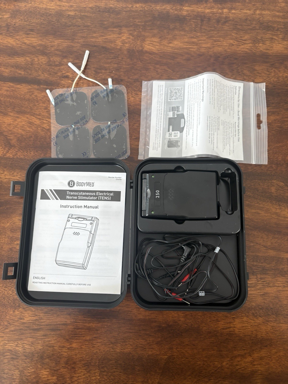BodyMed 250 Analog TENS Unit 2 Channel Wearable with Electrodes & Accessories