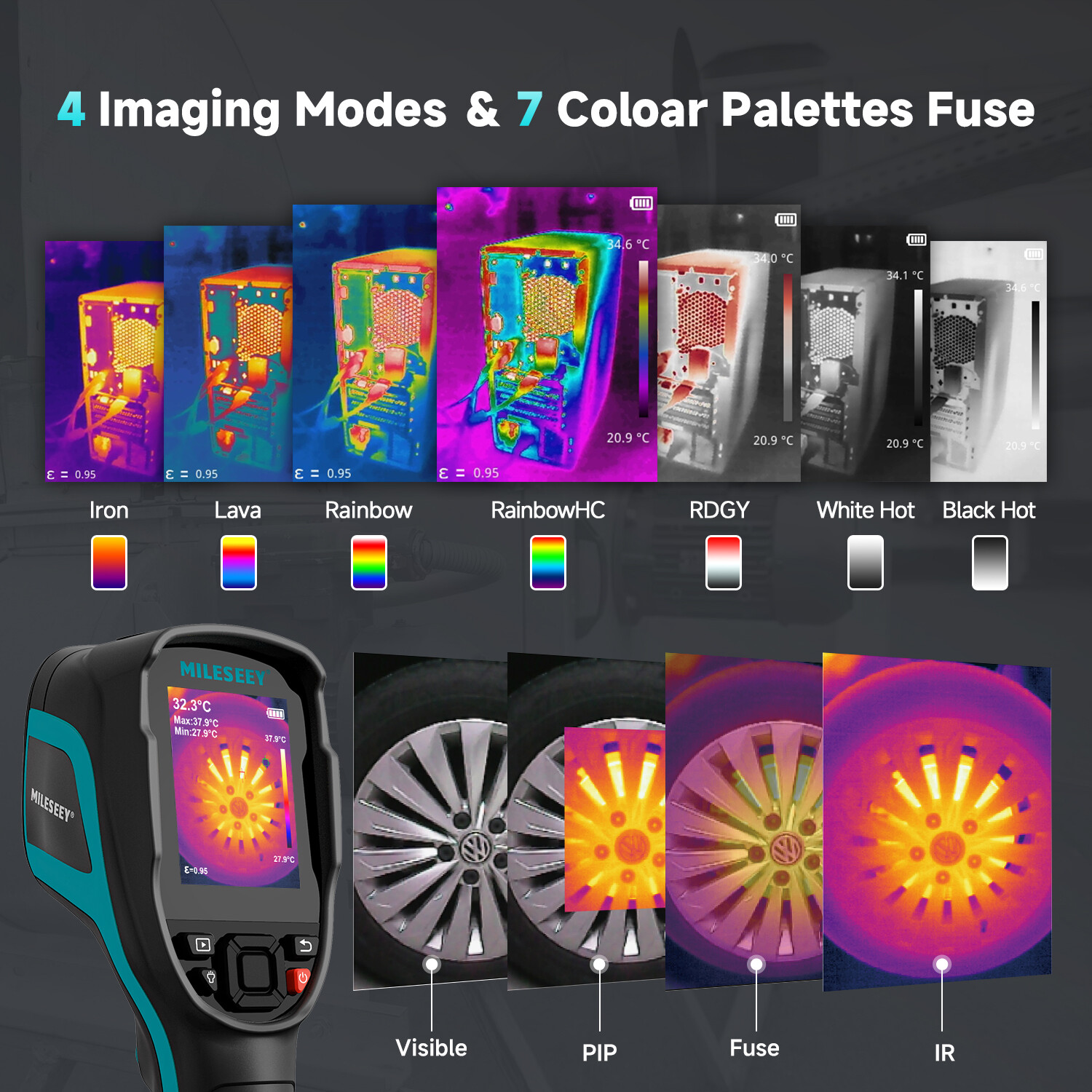 MiLESEEY Infrared Thermal Imager&Visible Light Camera IR Resolution -20°C ~550°C