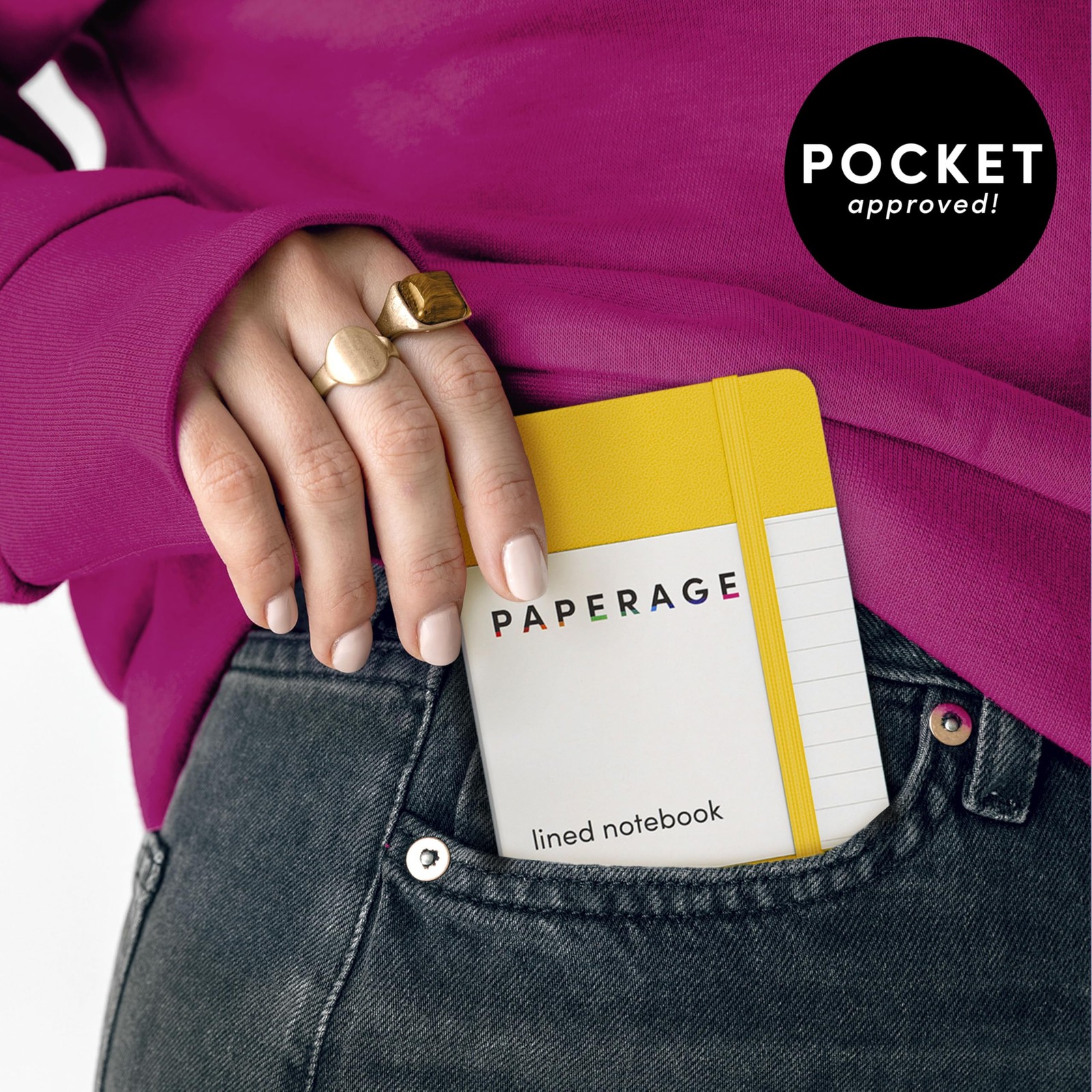 PAPERAGE Lined Pocket Journal Notebook 2 Pack (Dark Green) 160 Pages Smal
