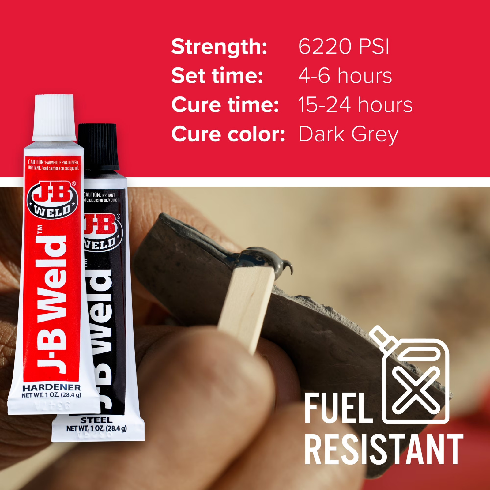 Strongest Metal Steel Aluminum Bond Adhesive Cold Weld Reinforced Epoxy Glue 2oz