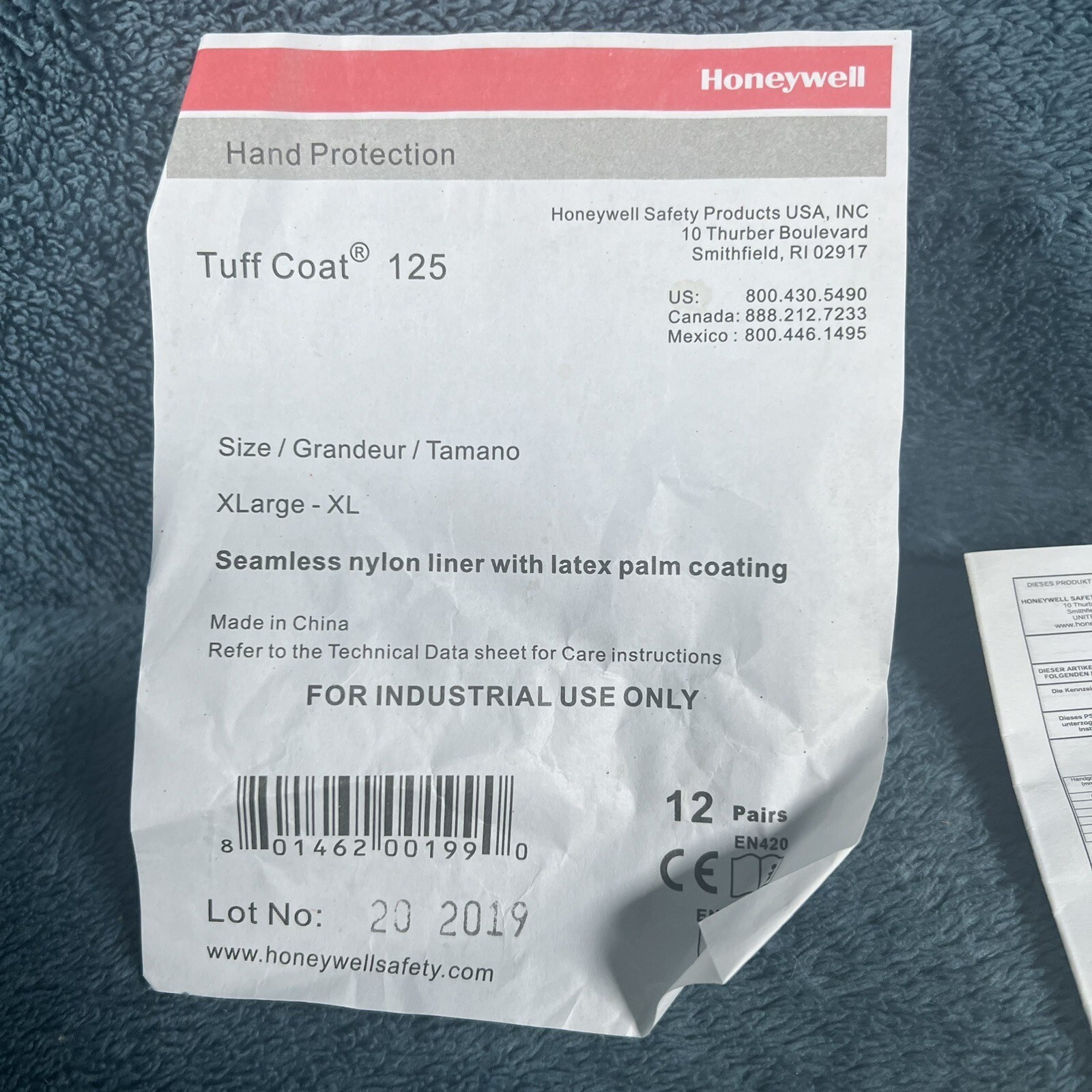 Honeywell Tuff Coat Gloves 12 Pairs Cut And Water Resistant