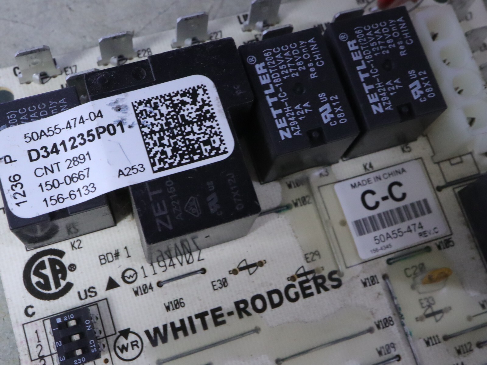 White Rodgers D341235P01 50A55-474 Furnace Control Circuit Board