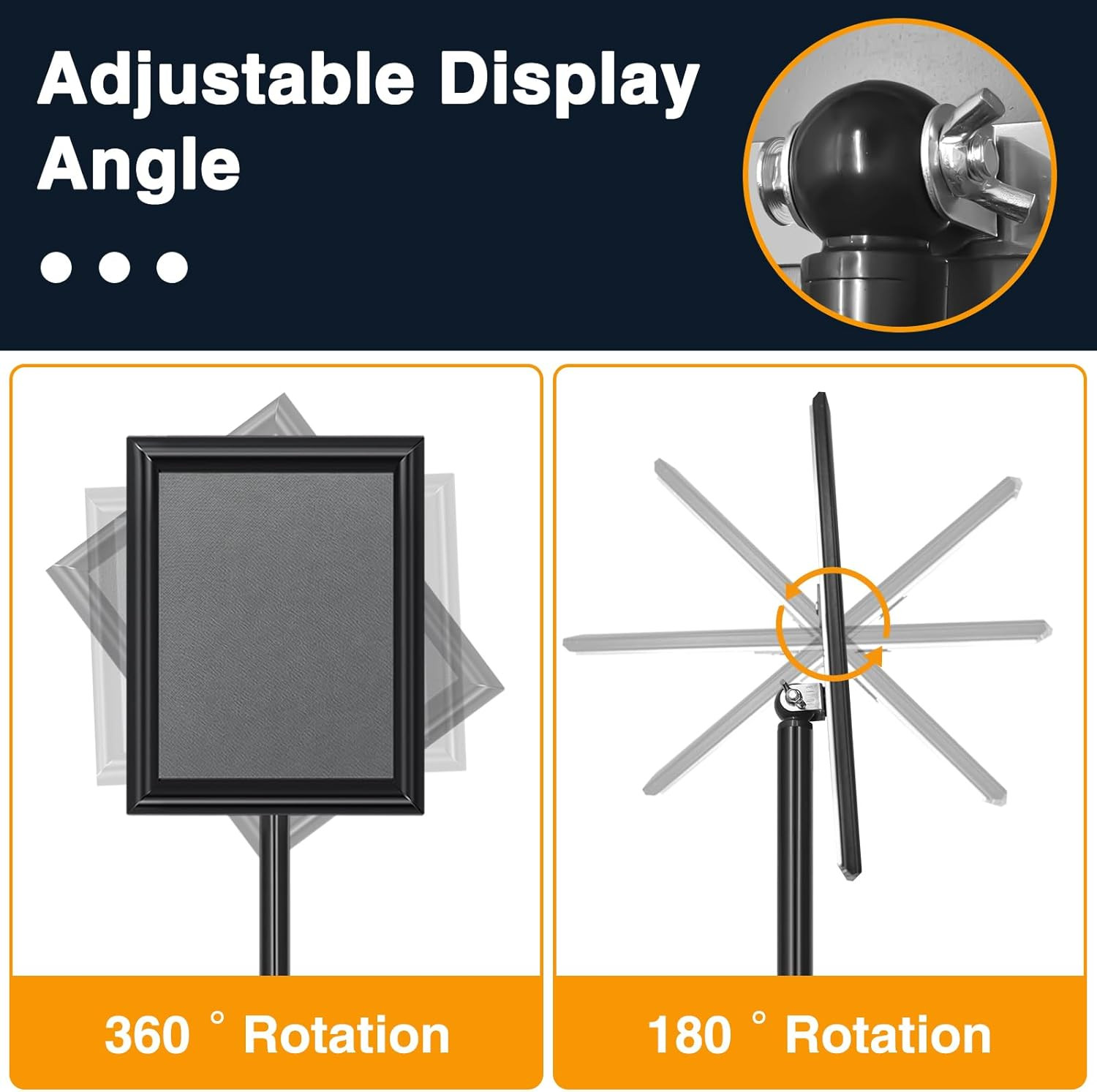 2 Pack 8.5×11 Sign Holder Stand Height Adjustable Floor Standing Poster Frame wi