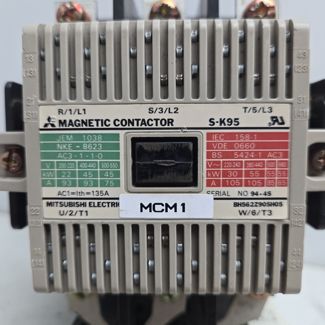 Mitsubishi S-K95 Magnetic Contactor 3 Pole w/ TH-K60TAKP Overload Relay 54-80A
