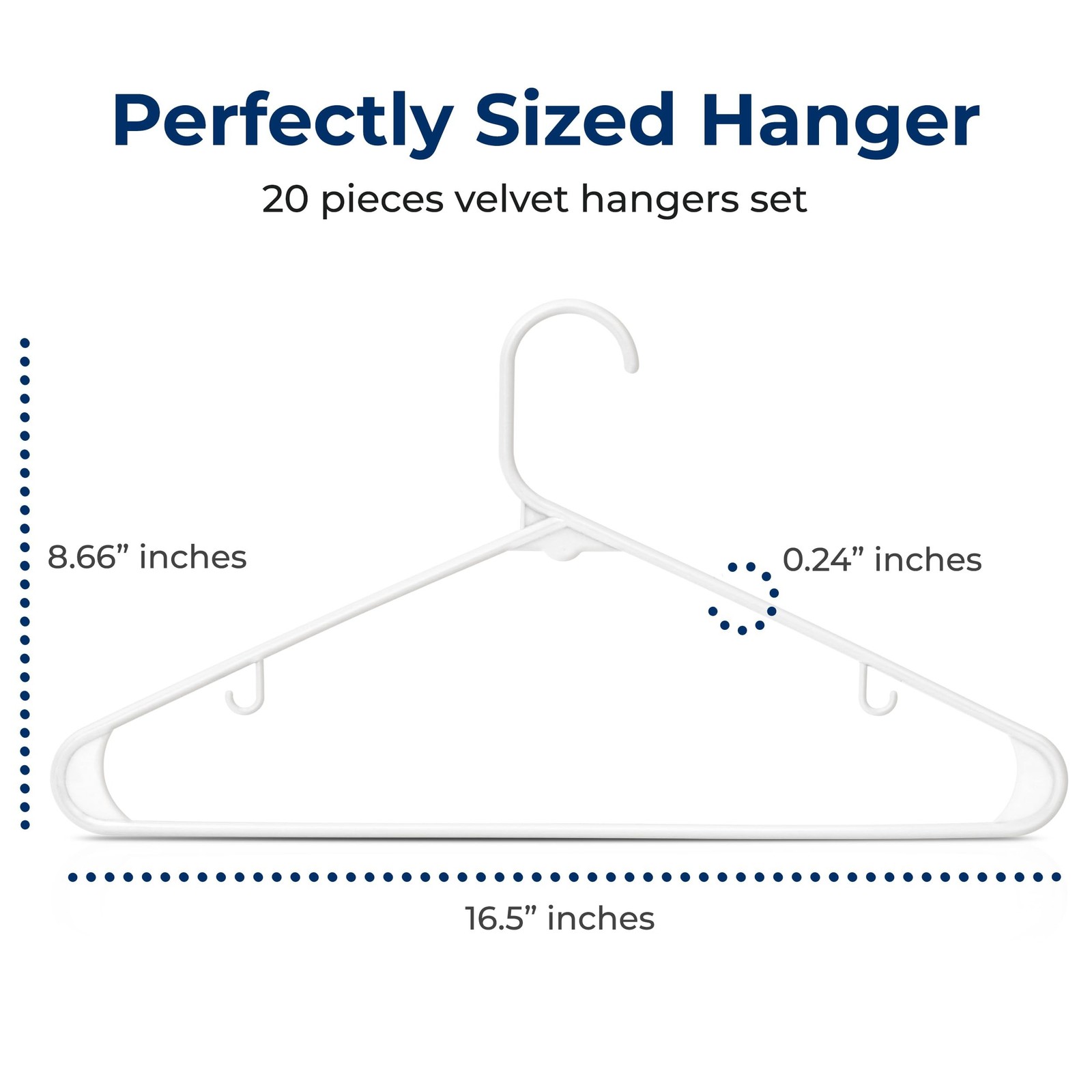 SereneLife Premium 20 Pack Plastic Hangers, Lightweight, Durable, Space Savin…