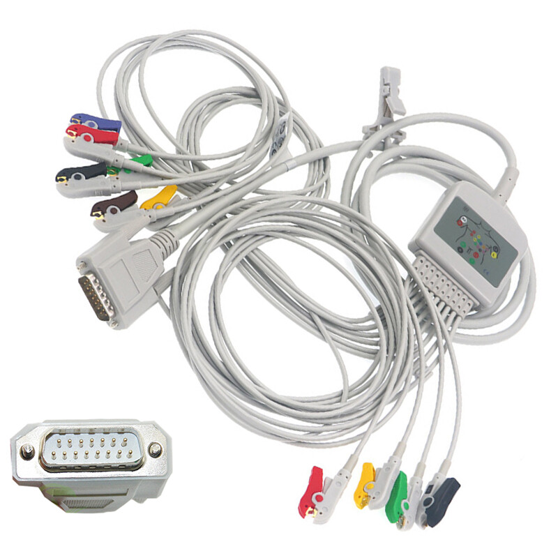 Fit for Nihon Kohden 15 pin 10 Leads Grabber EKG Cardiofax ECG-1250A, ECG-9620