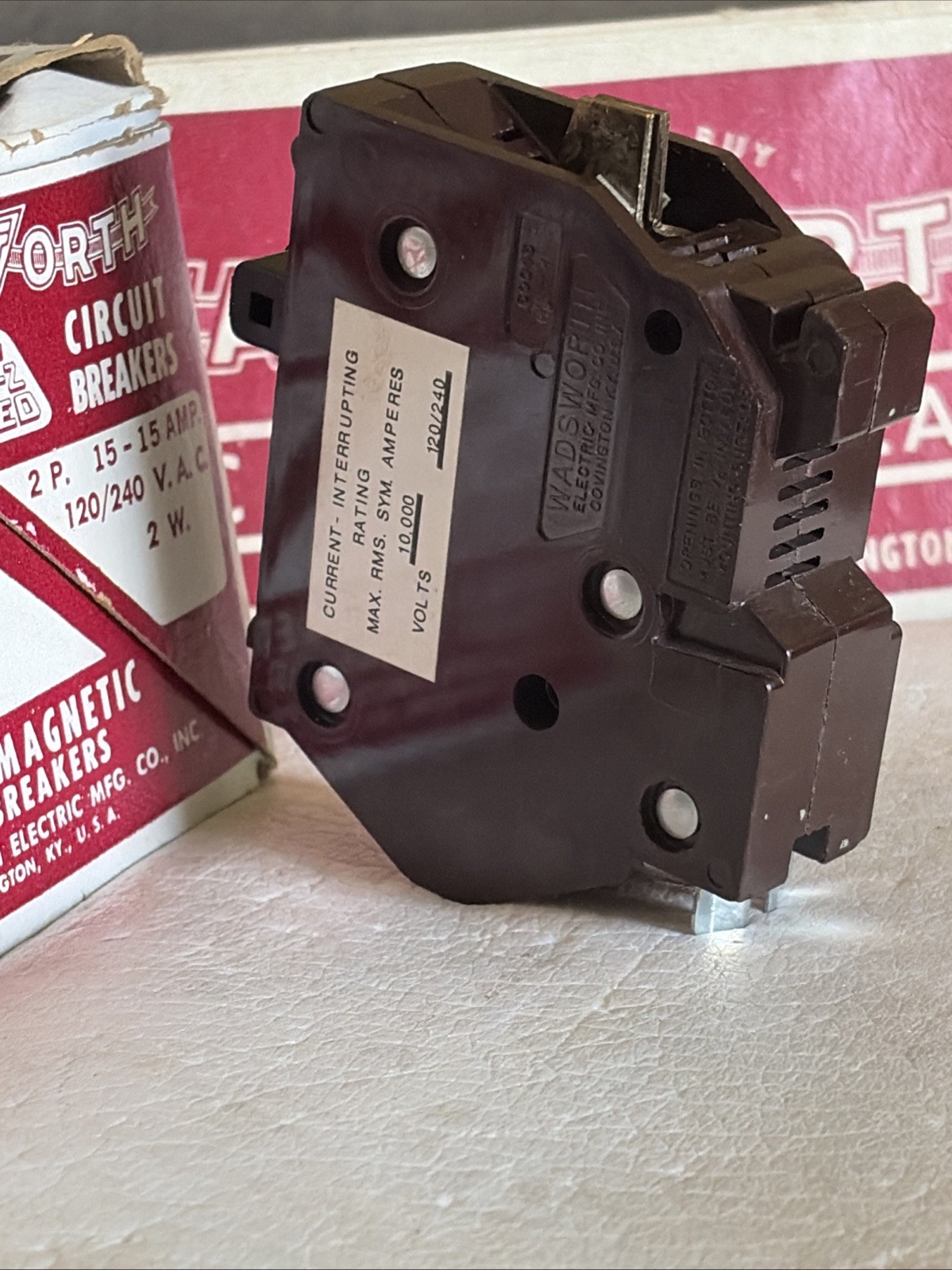 WADSWORTH B1515 A1515 TWIN BREAKER 1-POLE 15A & 1- POLE 15A WA1515 NEW!!!
