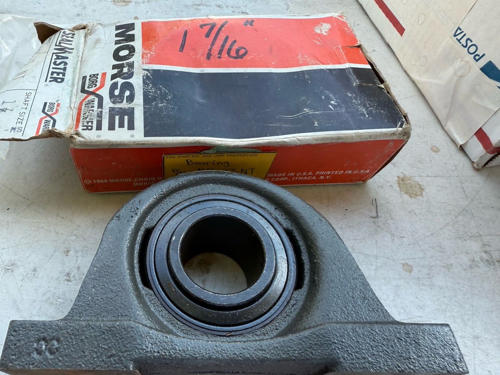 Sealmaster NP-23 Pillow Block Ball Bearing Shaft Size 1 7/16”