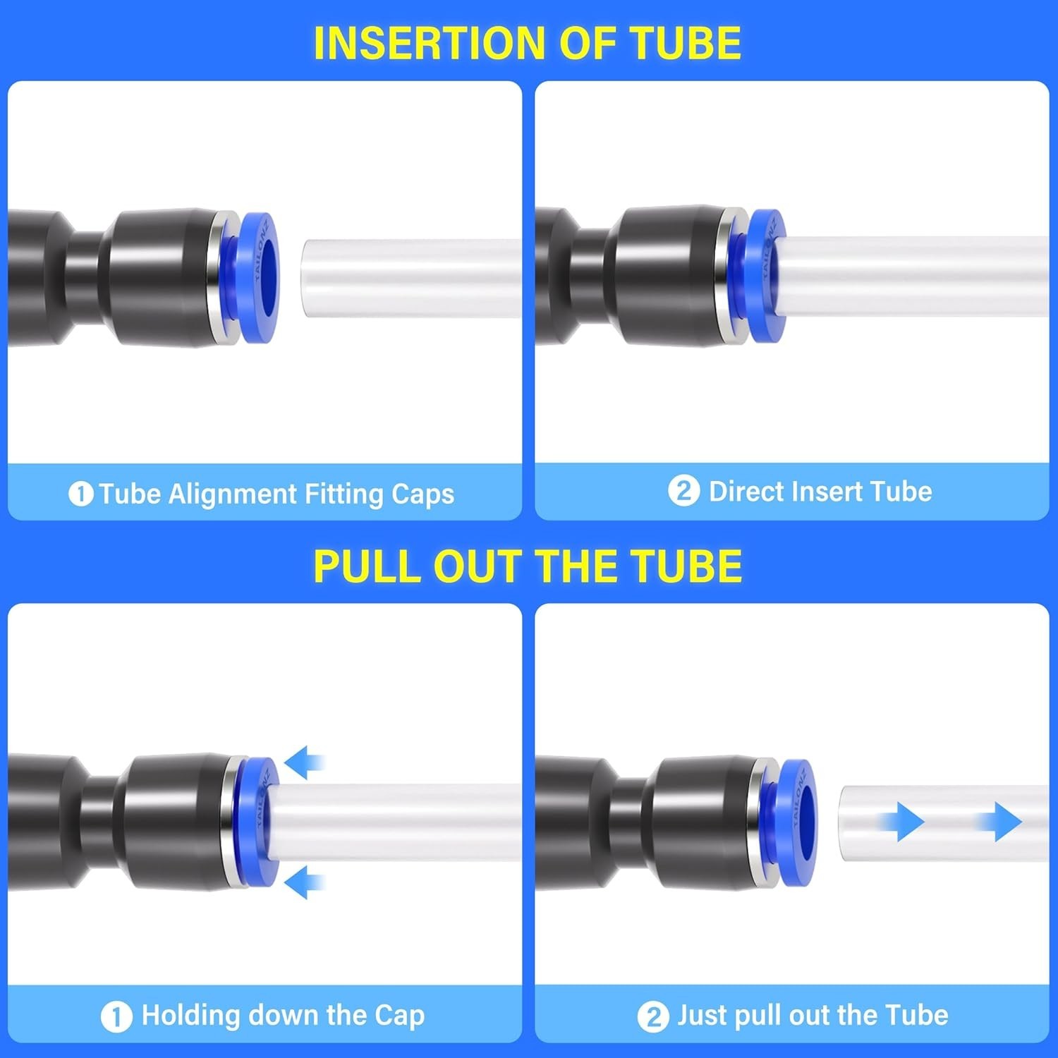 50 Pcs Quick Release Pneumatic Connectors – Versatile Air Line Fittings Set