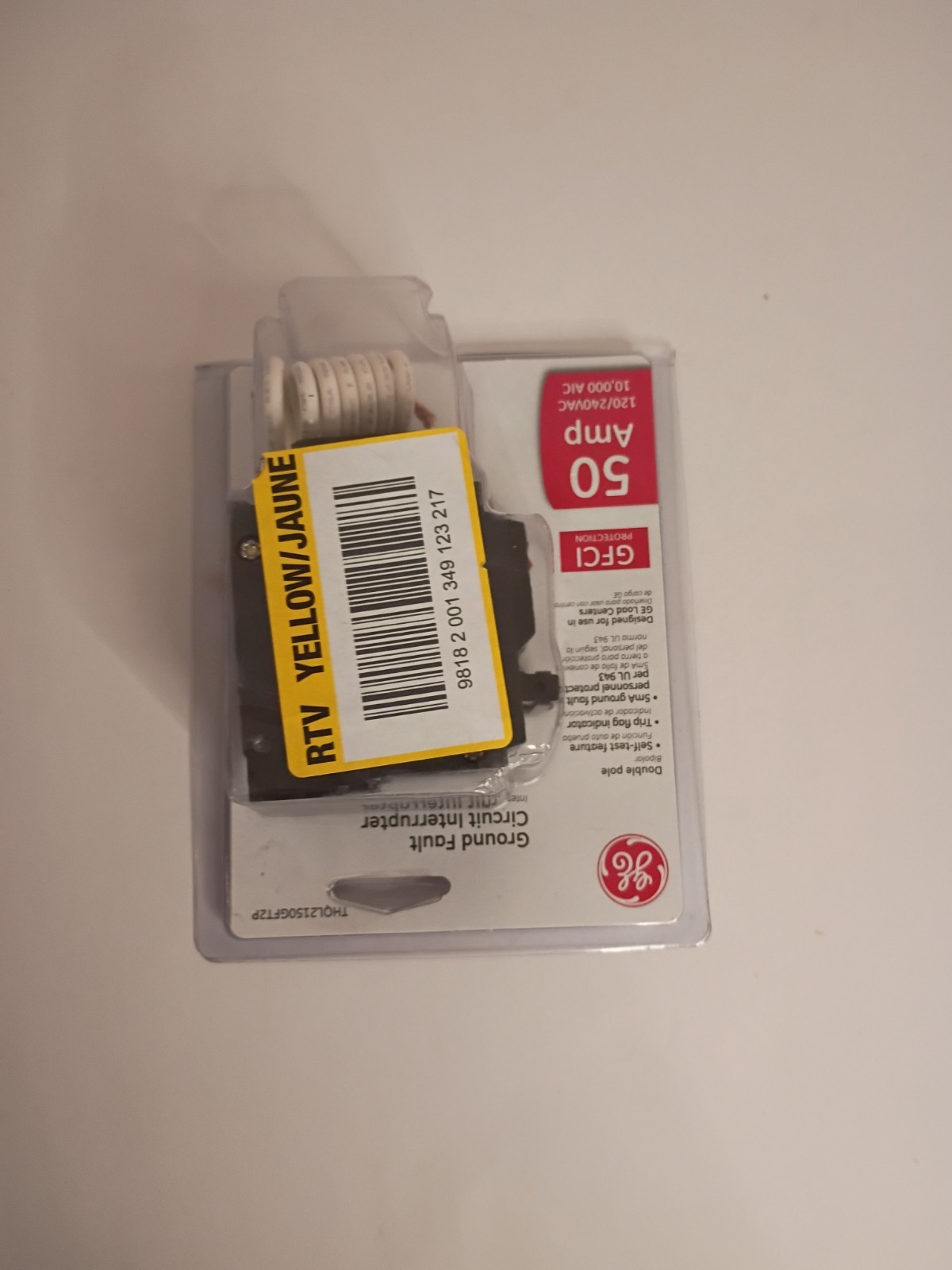 GE THQL2150GFT2P Ground Fault Circuit Breaker Interrupter 50A GFCI Double Pole