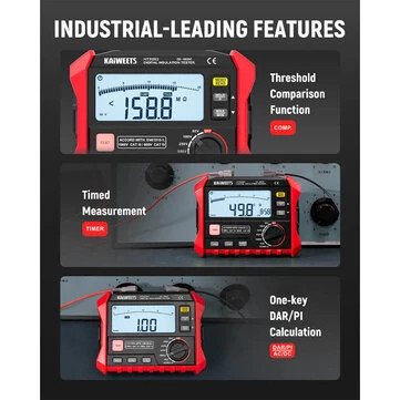 Kaiweets KE1000 Insulation Resistance Tester Megohmmeter Multimeter DAR PI 1000V