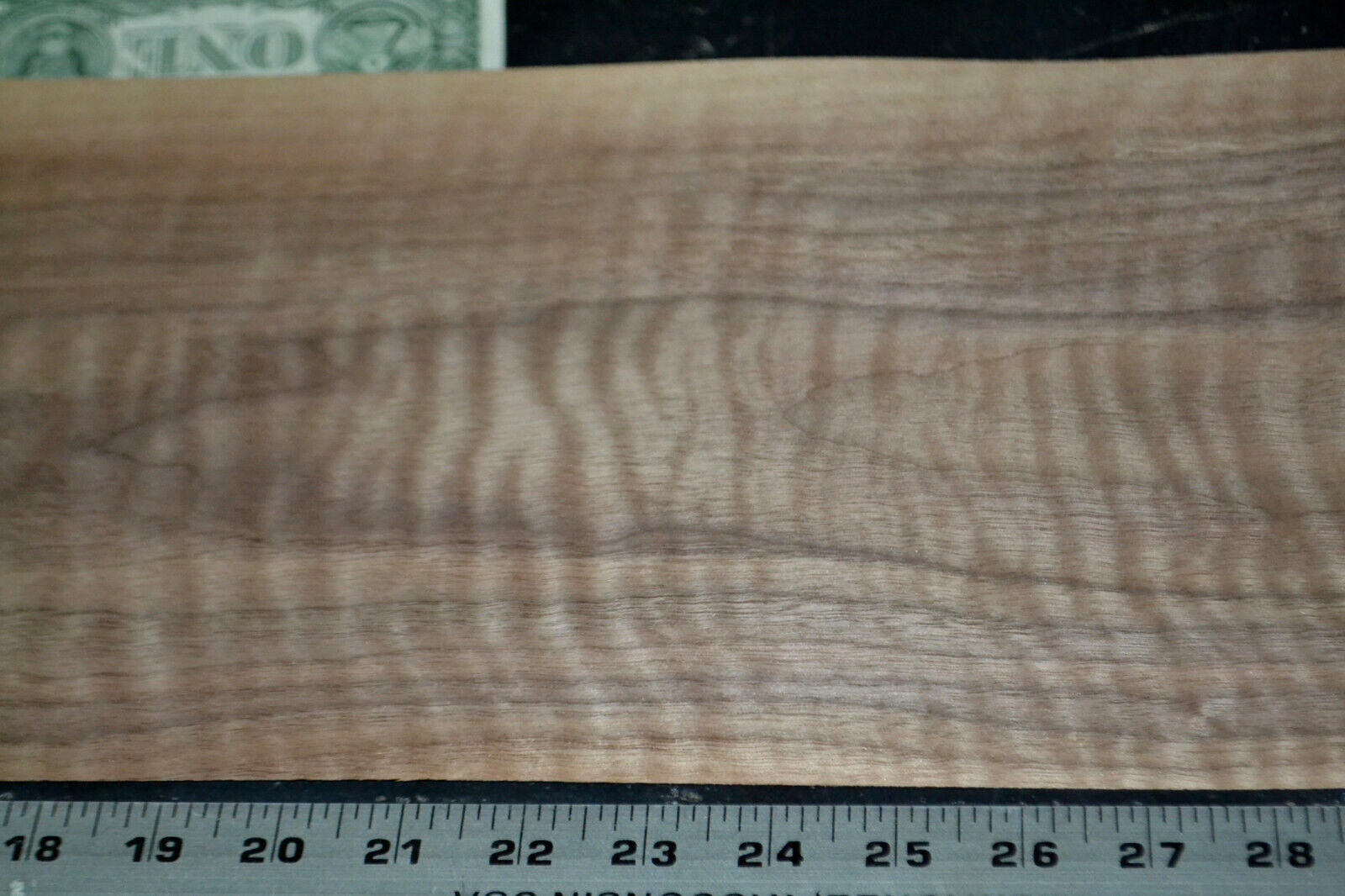 Curly Walnut Raw Wood Veneer Sheet 8.5 x 39 inches 1/42nd thick N5942-72