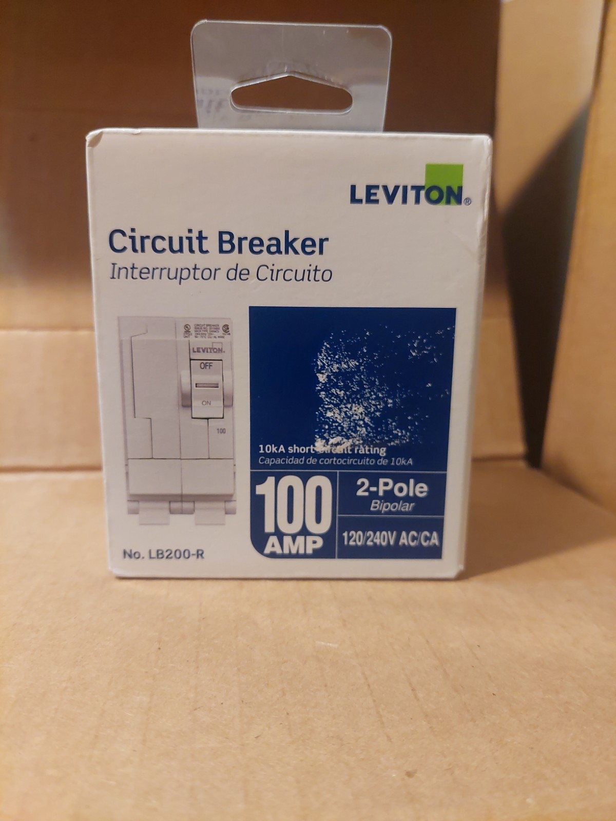 Leviton 100 Amp 2-Pole Circuit Breaker (LB200-R) 120V / 240V AC Thermal Magnetic