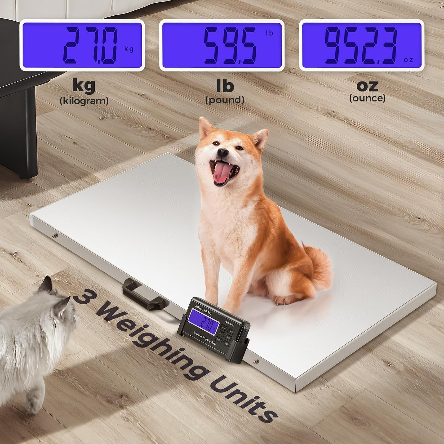 Pet Scale for Large Dog 1100Lb X 0.2Lb, Postal Scale with Large Stainless Platfo