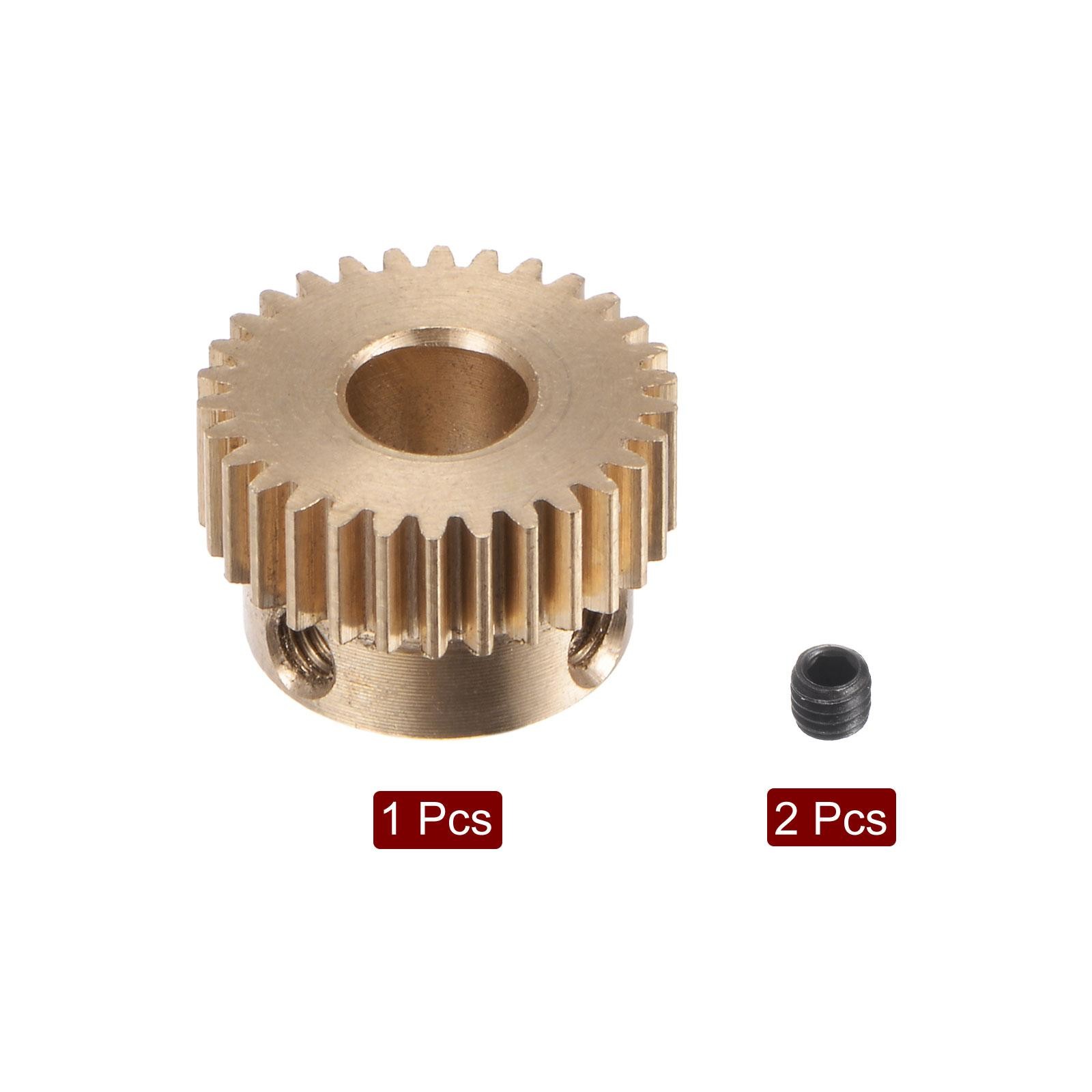 0.5 Mod 30T 6mm Bore 16mm Outer Dia Brass Motor Rack Pinion Gear with Screws