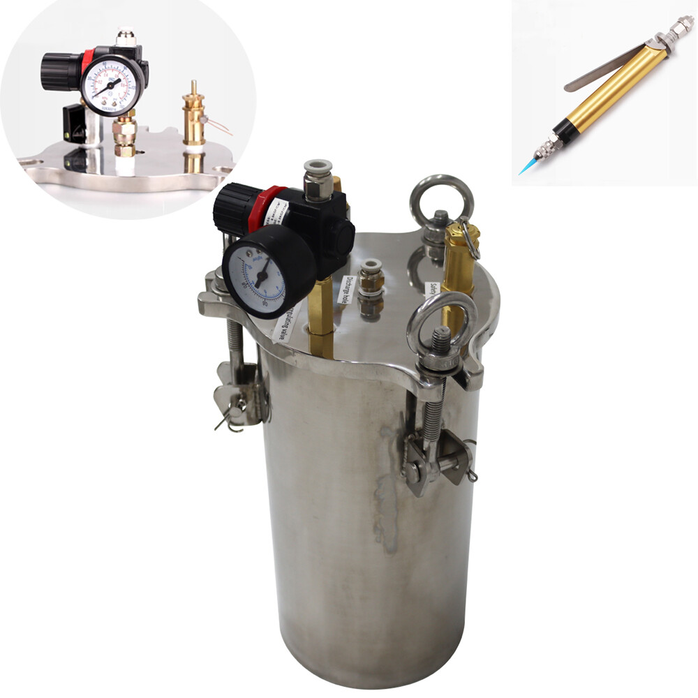 3L 5.2in Stainless Steel Pressure Tank Dispenser Glue Dispensing Storage Bucket