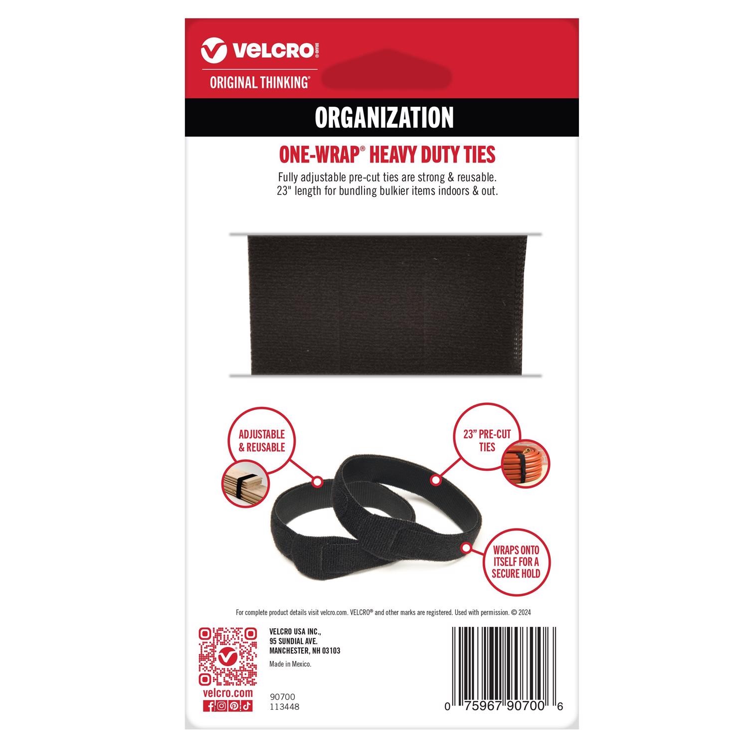 VELCRO Brand ONE-WRAP Medium Nylon Strap 23 in. L 3 pk