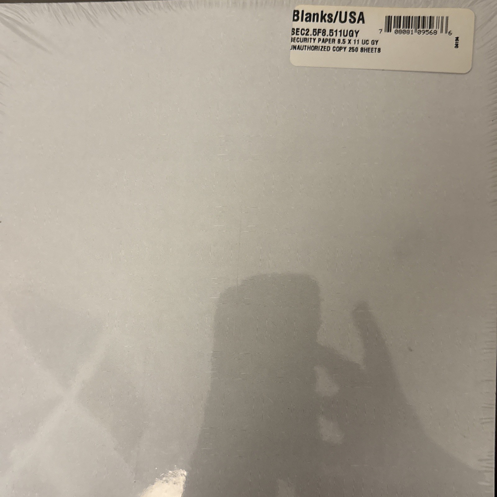 Blanks/USA 8 1/2″ x 11″ Security Paper, 250 Unauthorized Copy