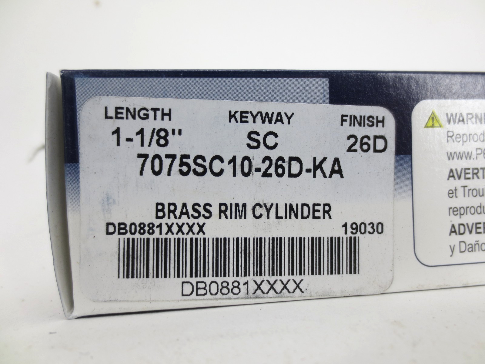 Ilco 7075SC10-26D-KA Lockset Cylinder, Satin Chrome, Keyway SC, 1-1/8″