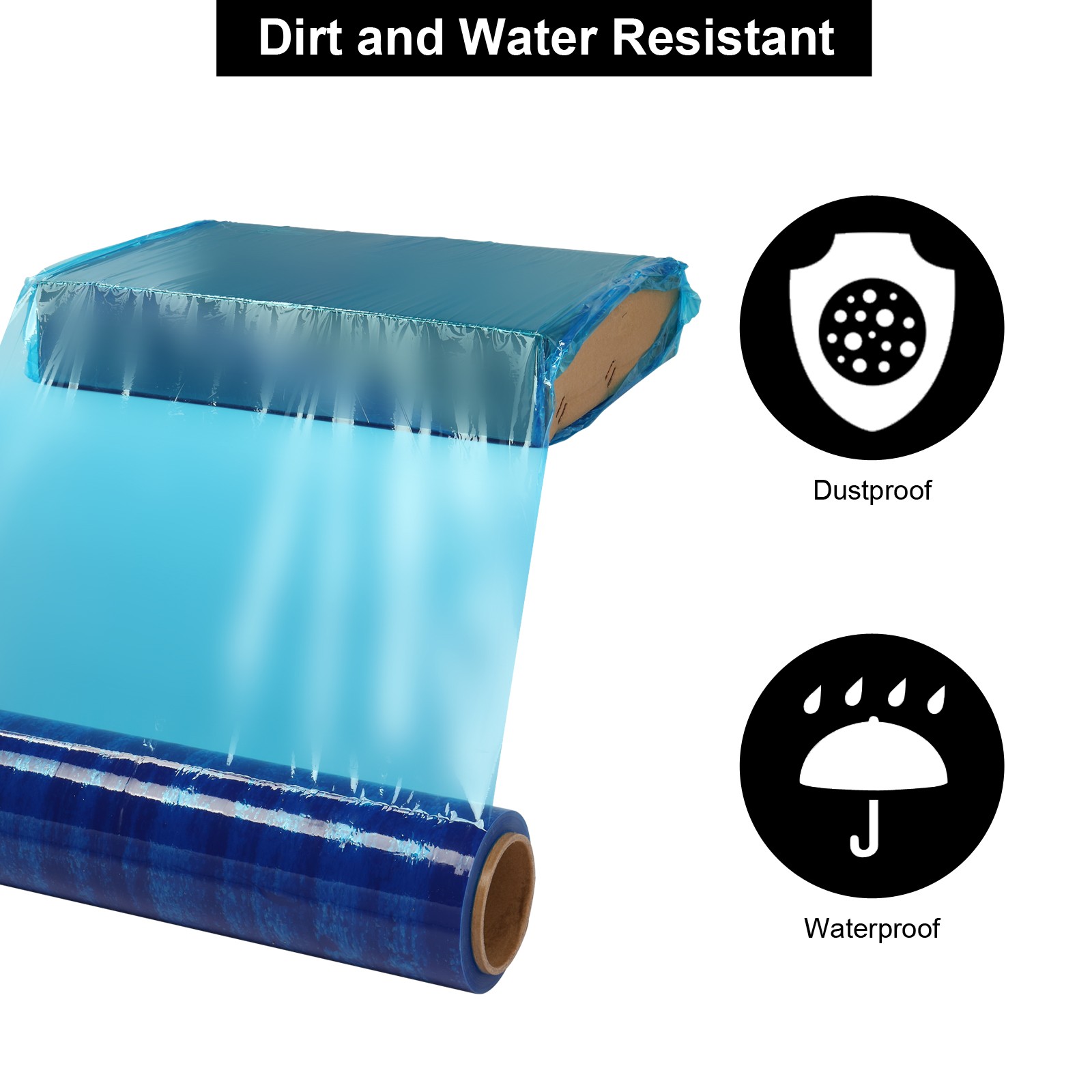 18″ x 1500′ 80 Gauge 4 Rolls Pallet Wrap Stretch Film Hand Shrink Wrap 3 Colors