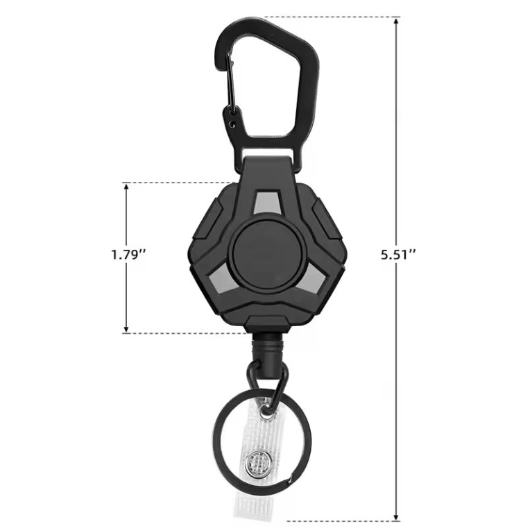 Heavy Duty Retractable Carabiner Keychain / ID Badge Holder – Buy More And Save!