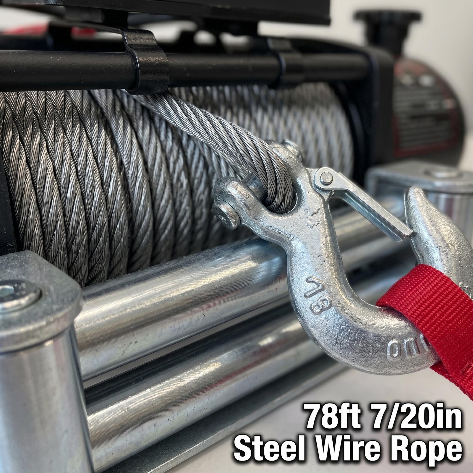 12V 13800LBS 4WD 80ft Electric Winch Steel Cable Truck Trailer Off Road Towing