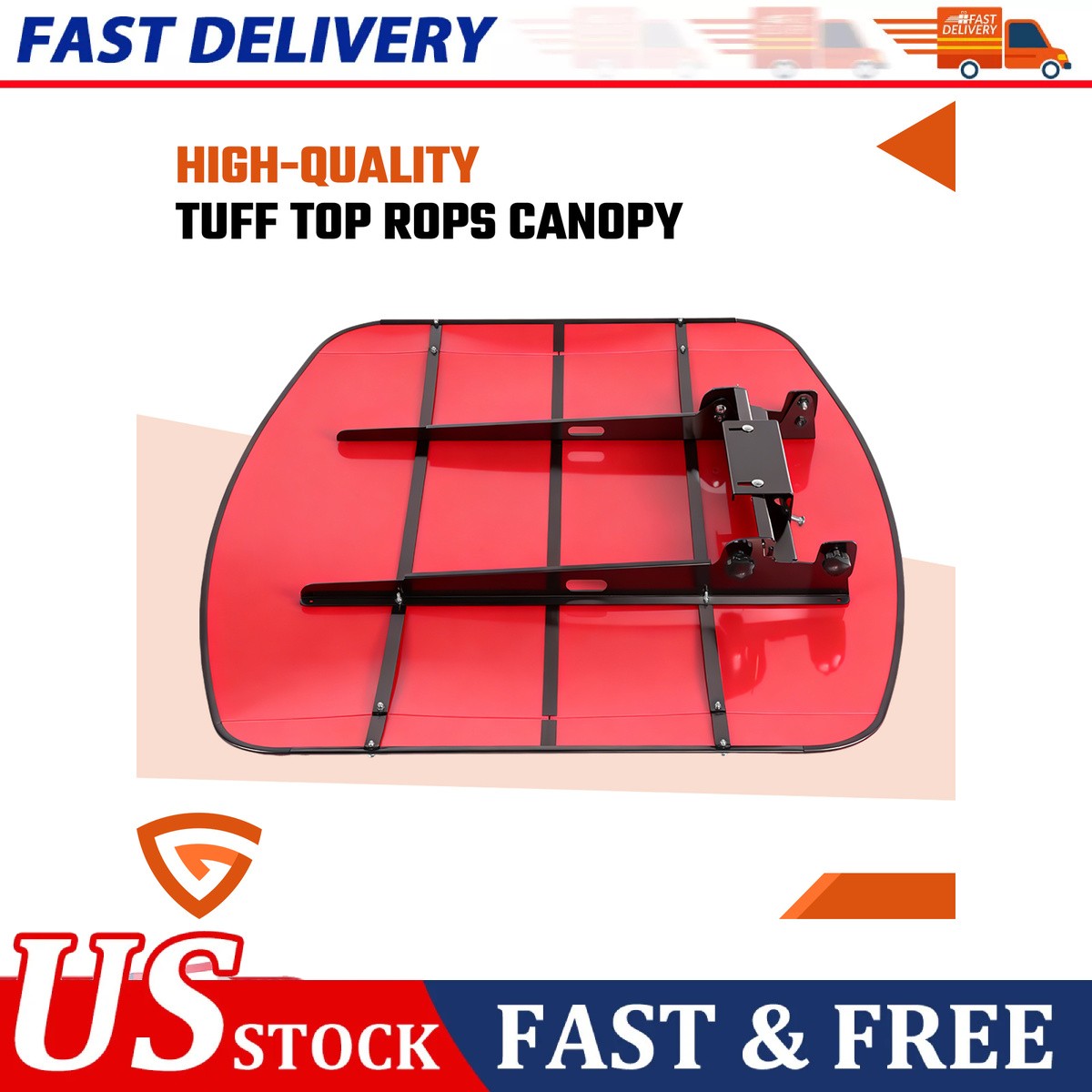 Tractor Canopy For 2×2 2×3 ROPS Red 48×52 Tuff Top Sun Shield Mower Roof