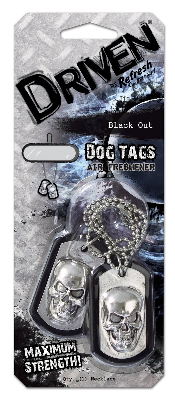 Driven by Refresh (88107) Dog Tags Novelty Black Out Air Freshener, (Pack of 4)