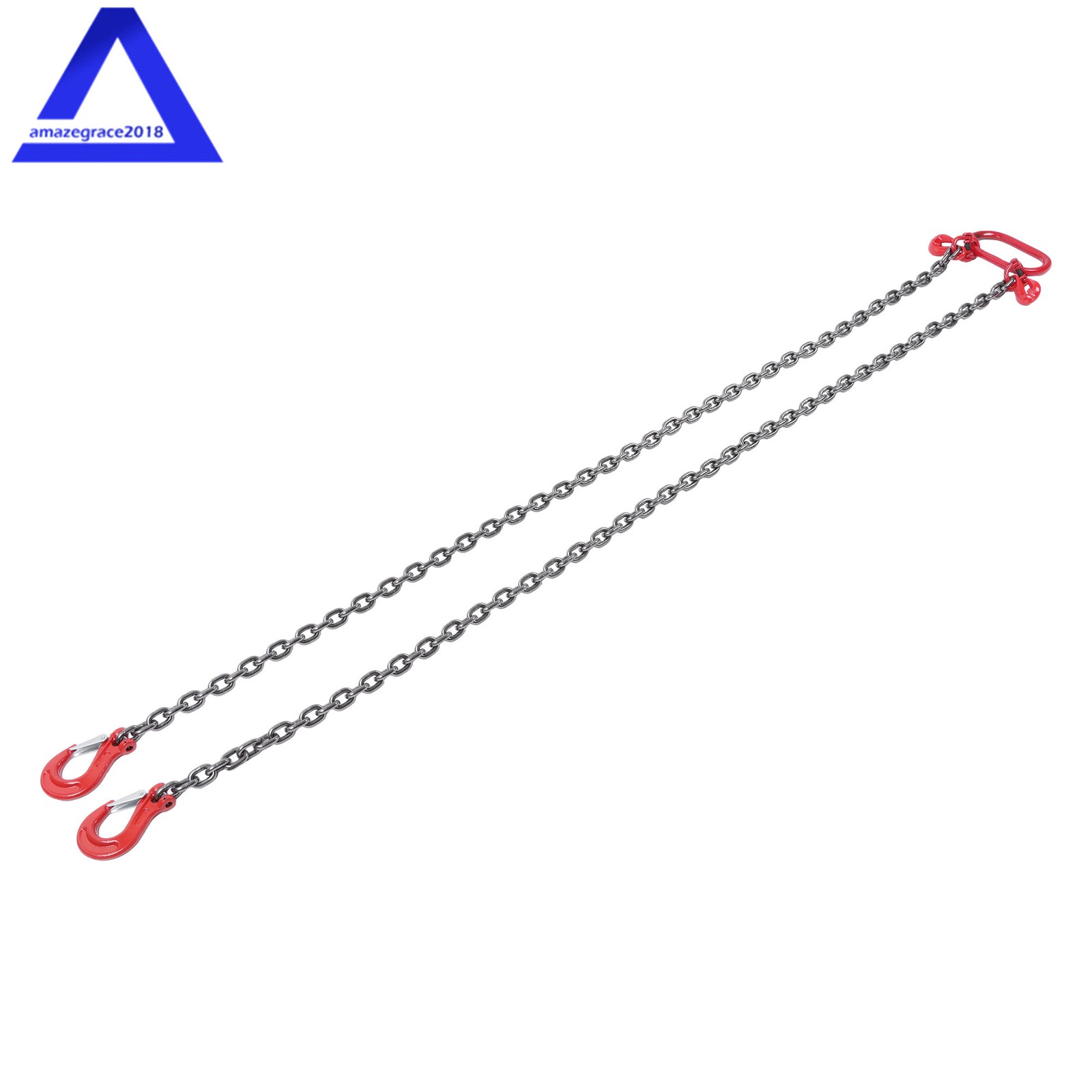 Lifting Chain Sling 5/16″ × 6′ Double Leg w/ Grab Hook 6600lbs Capacity G80