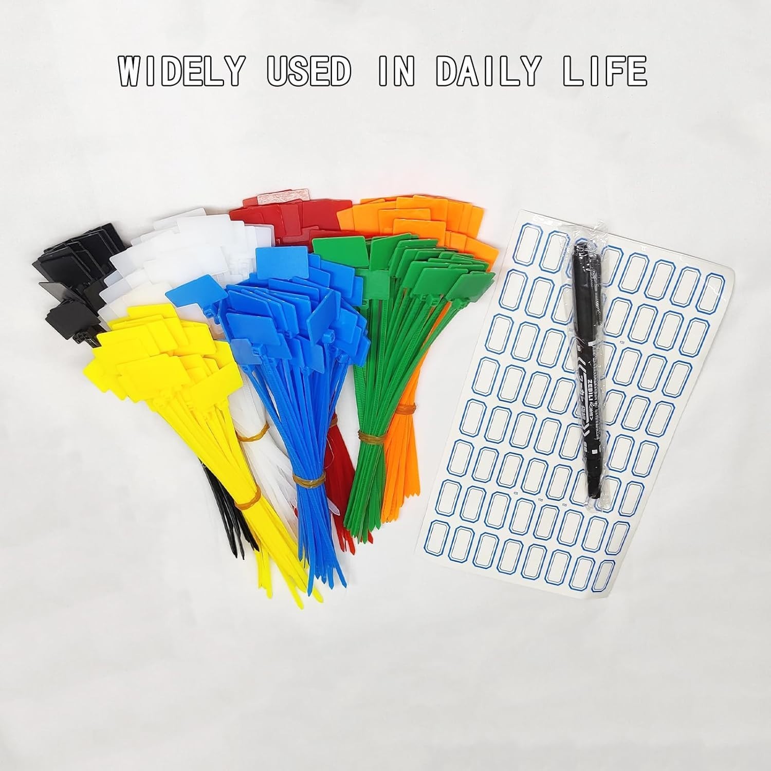 250pcs 6 inch Wire Zip Ties, Self-locking Nylon Cable Tags Labels, Multicolor
