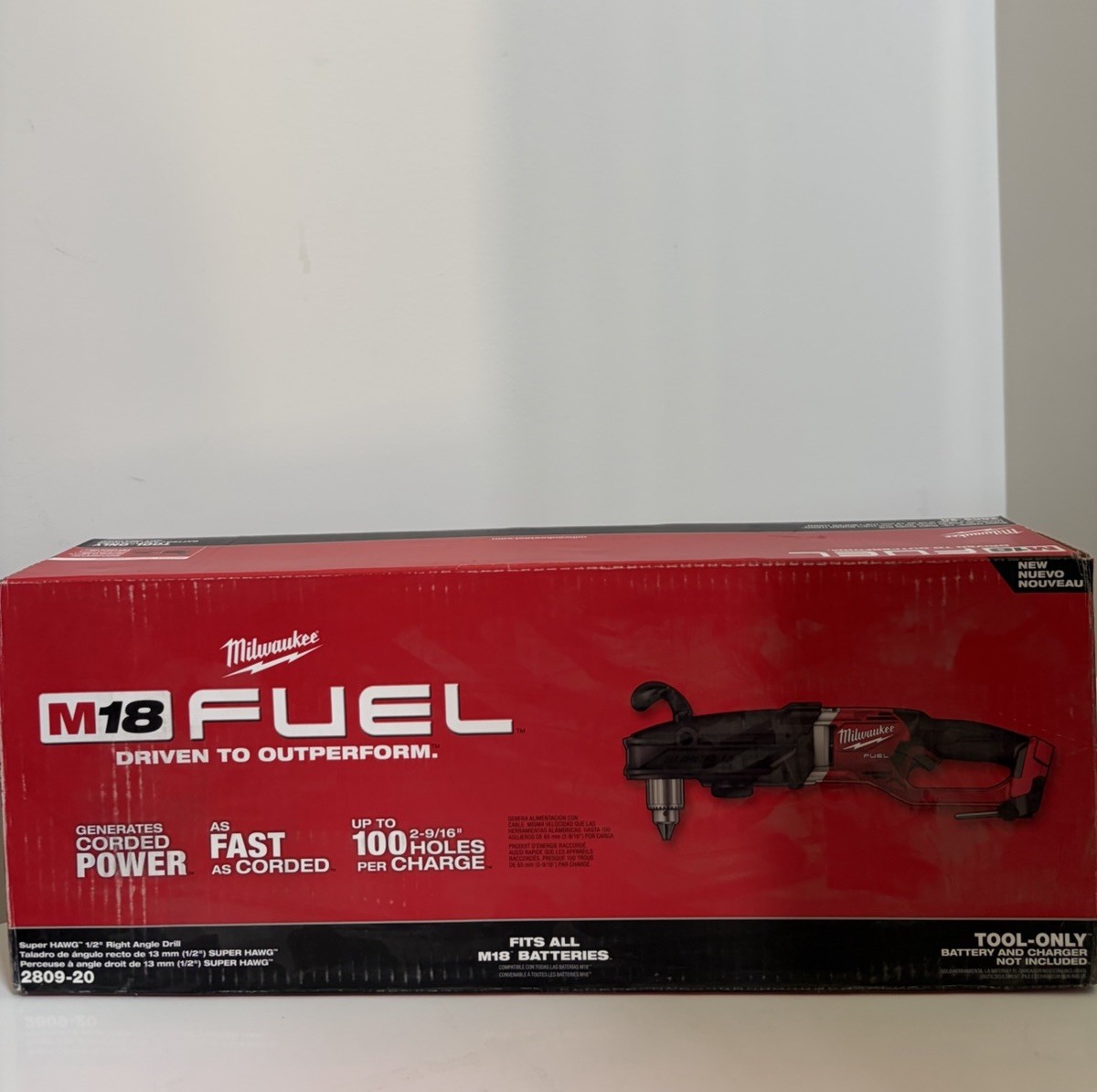 Milwaukee 2809-20 M18 18V Brushless Lithium Ion 1/2 in Right Angle Drill