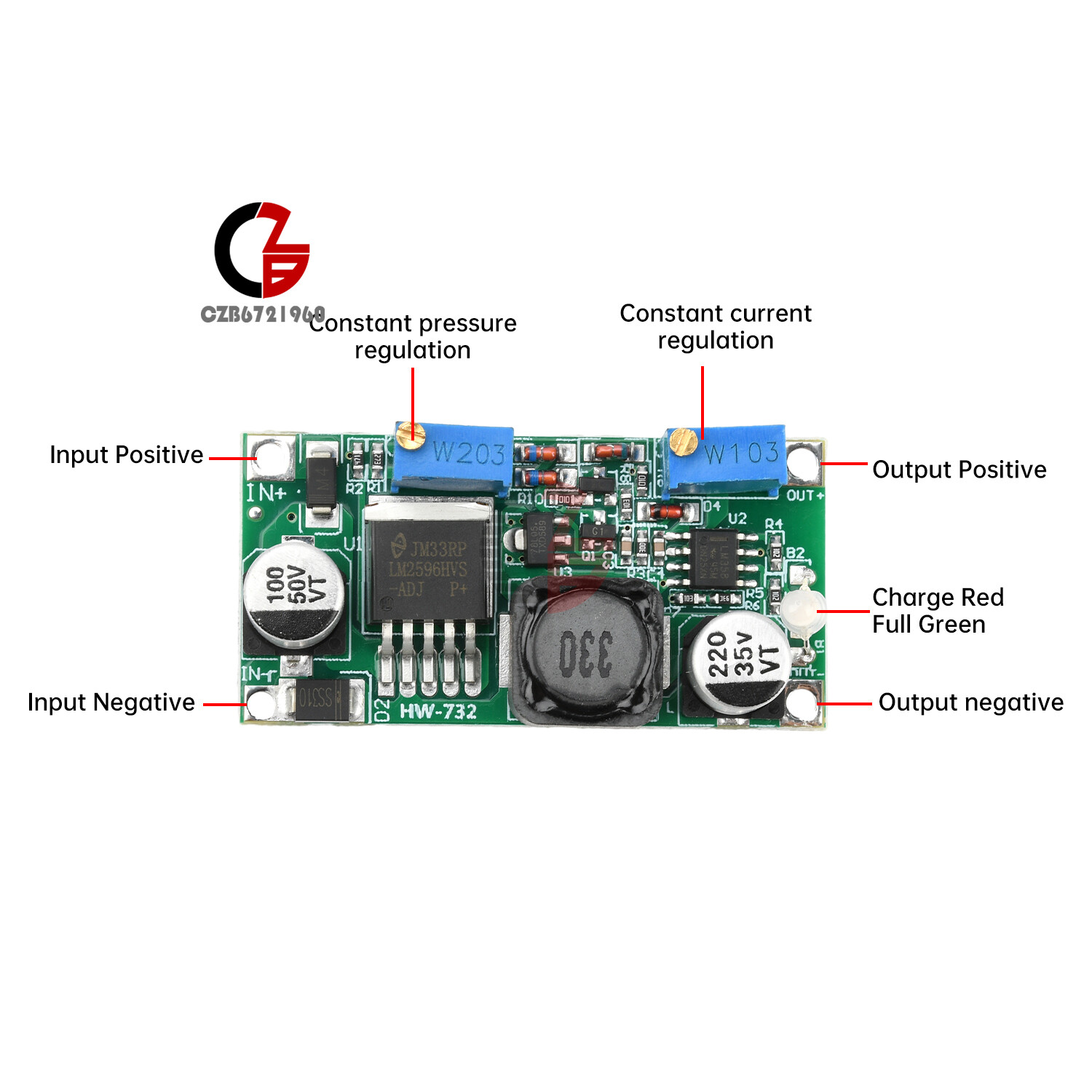 DC/DC LM2596 HV S 3A 60V Buck Constant Current/Voltage CC CV Step-Down Module